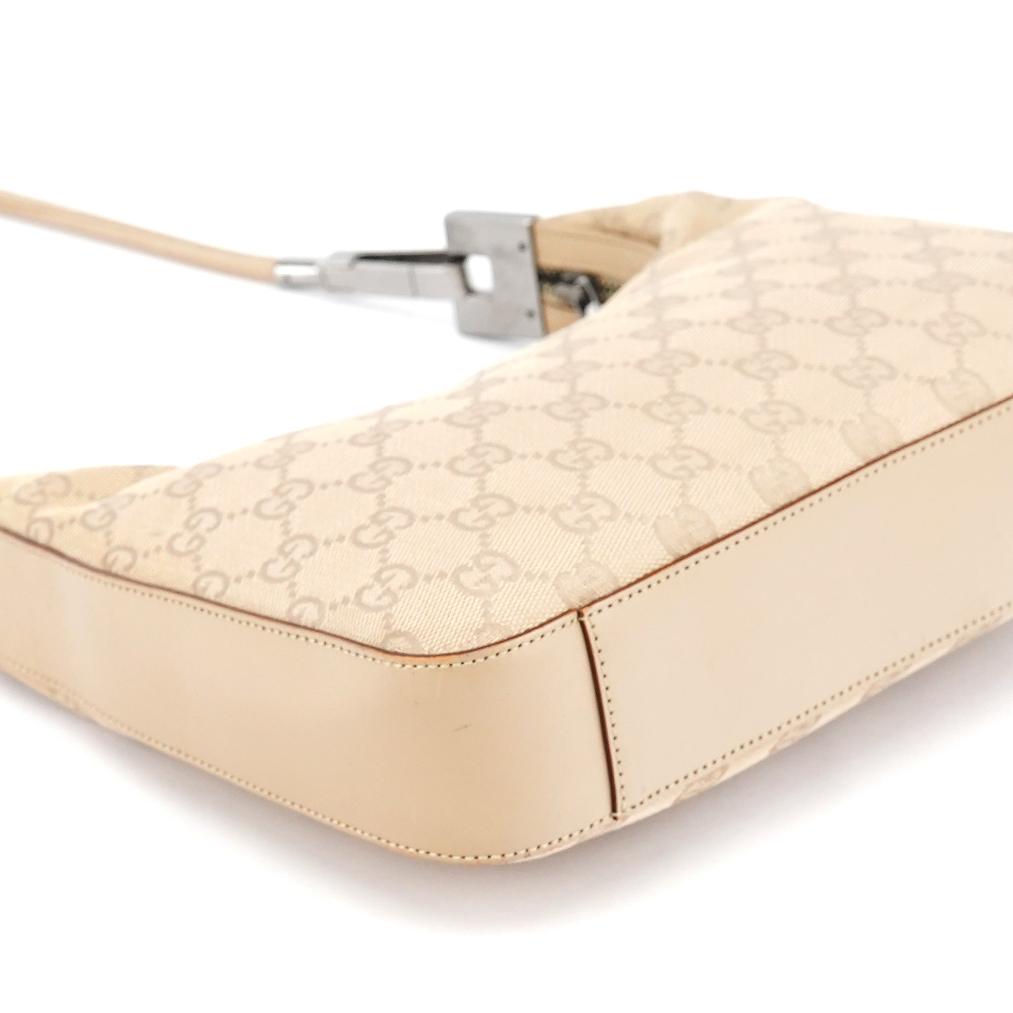 Beige GG Leather Shoulder Bag