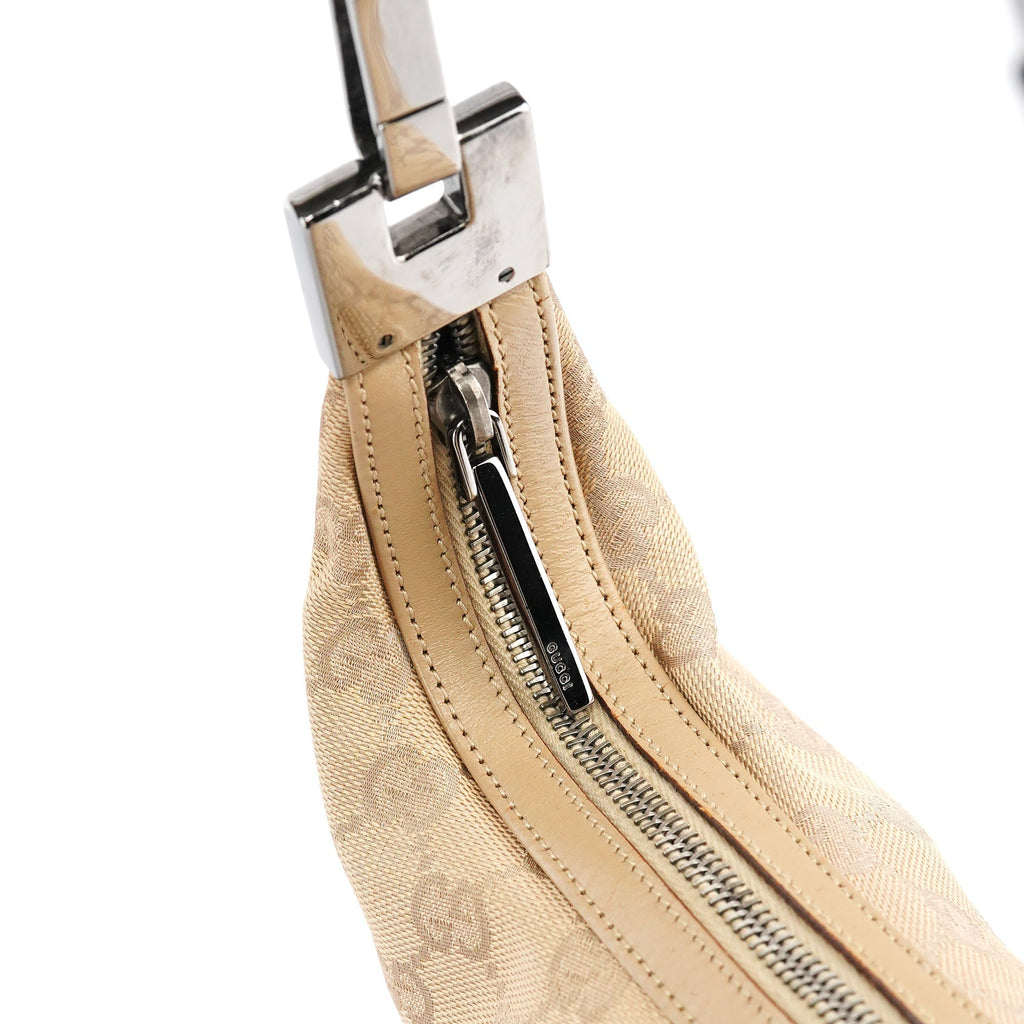 Beige GG Leather Shoulder Bag