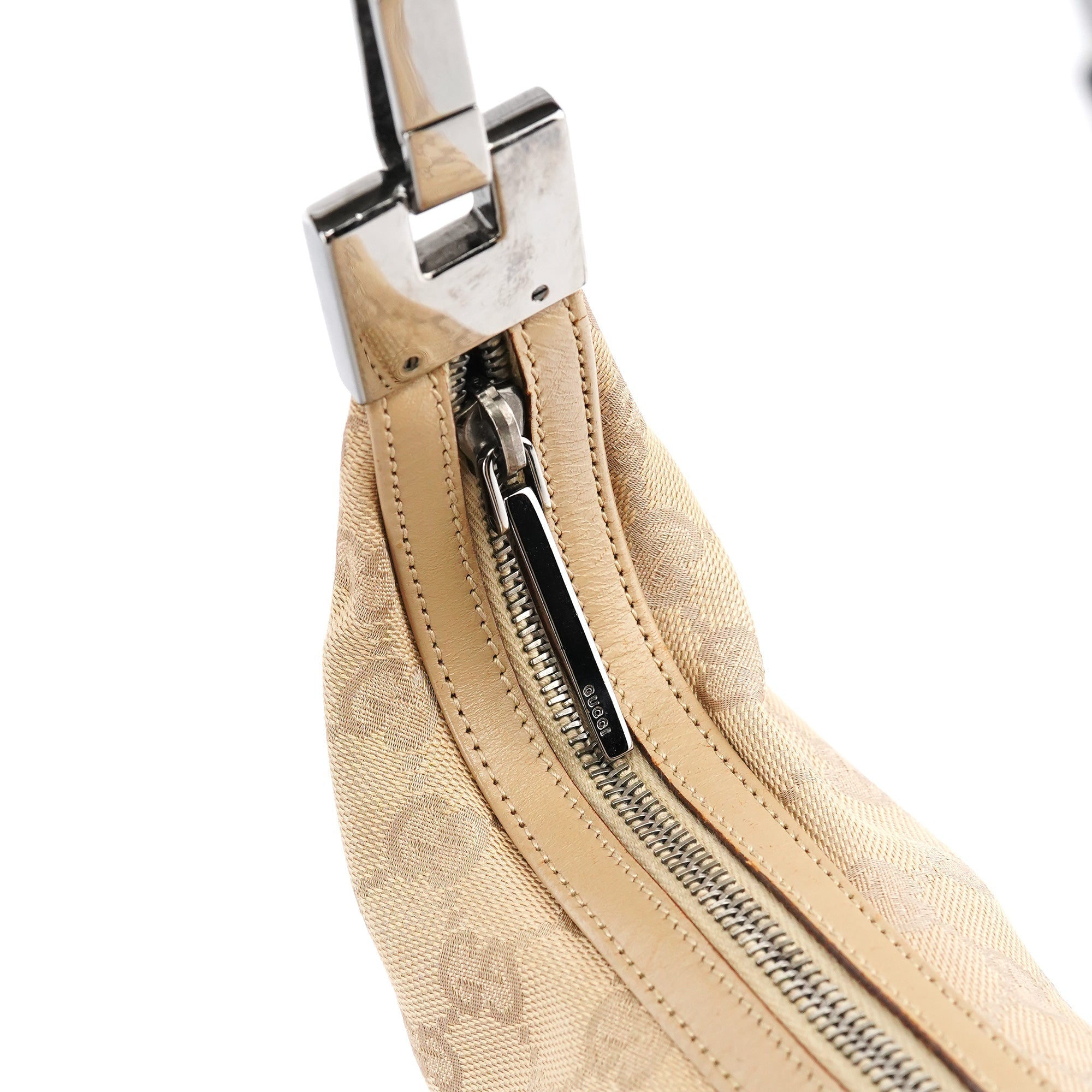 Beige GG Leather Shoulder Bag