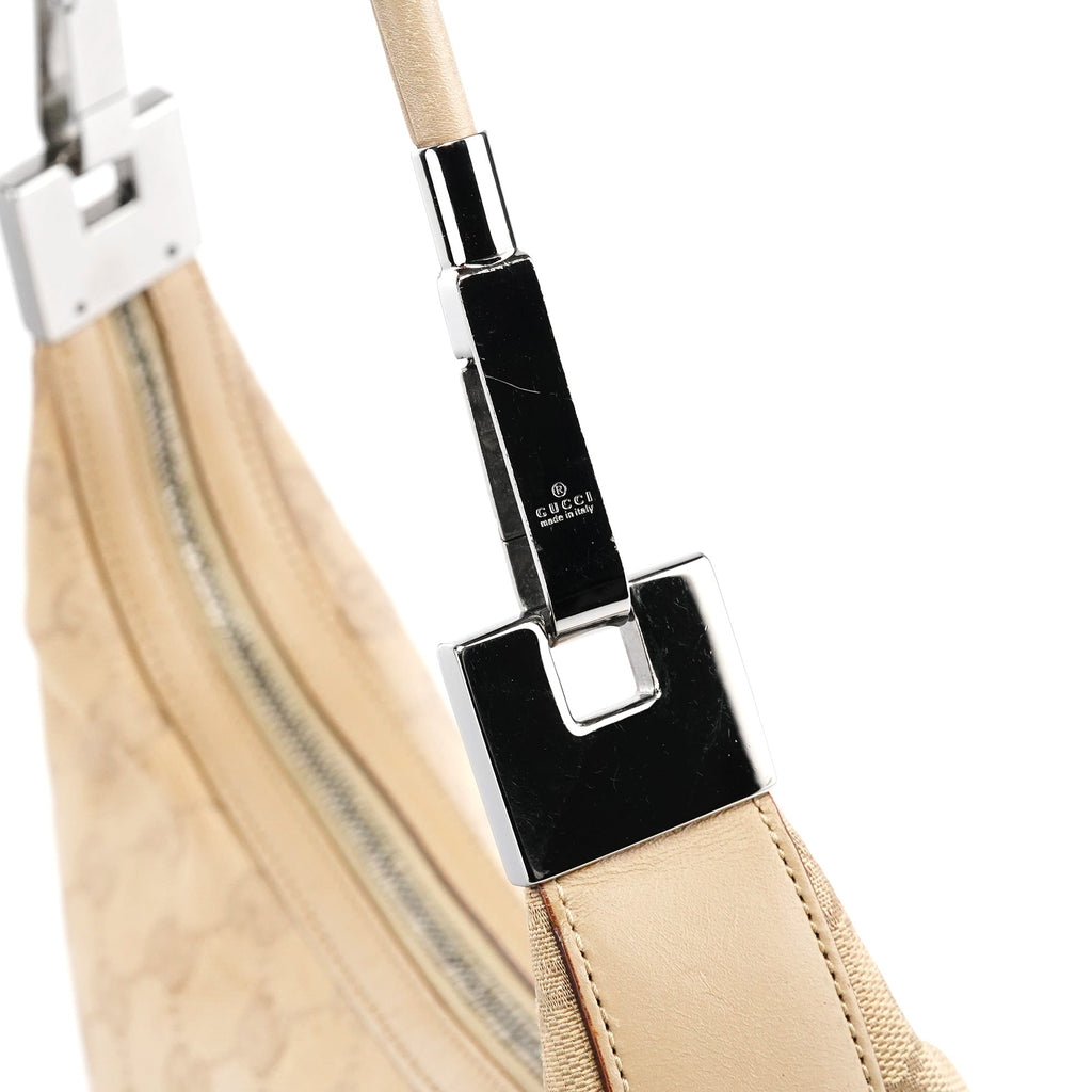 Beige GG Leather Shoulder Bag