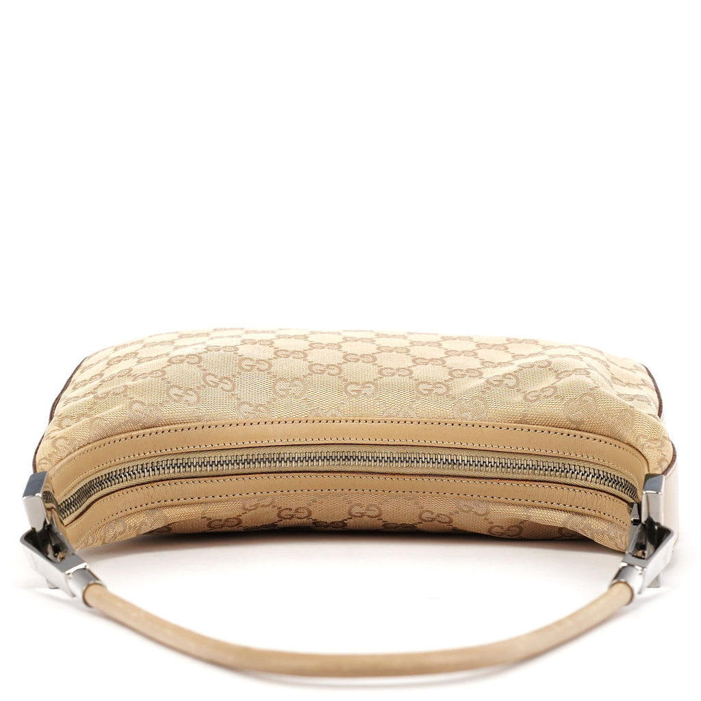 Beige GG Leather Shoulder Bag