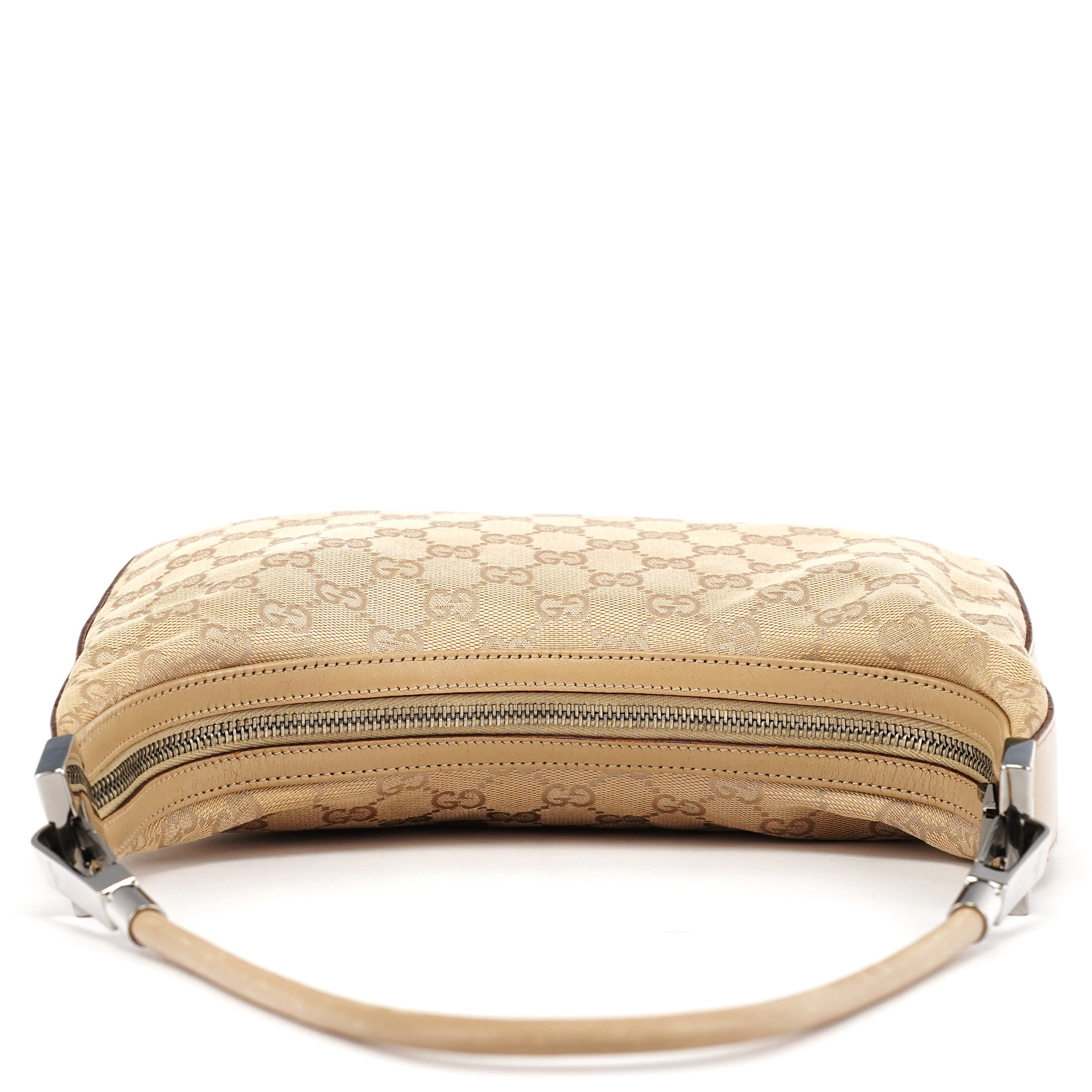 Beige GG Leather Shoulder Bag