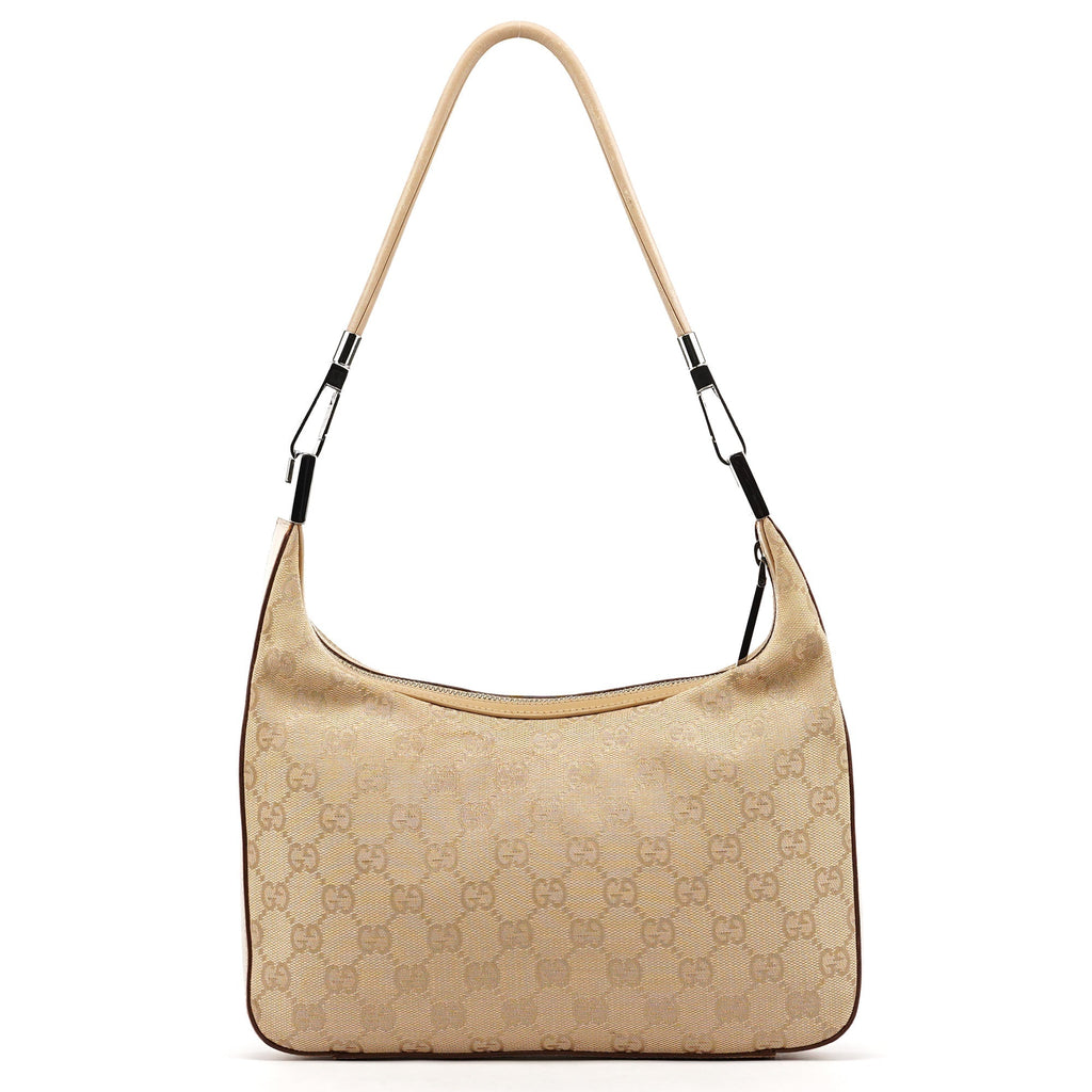 Beige GG Leather Shoulder Bag