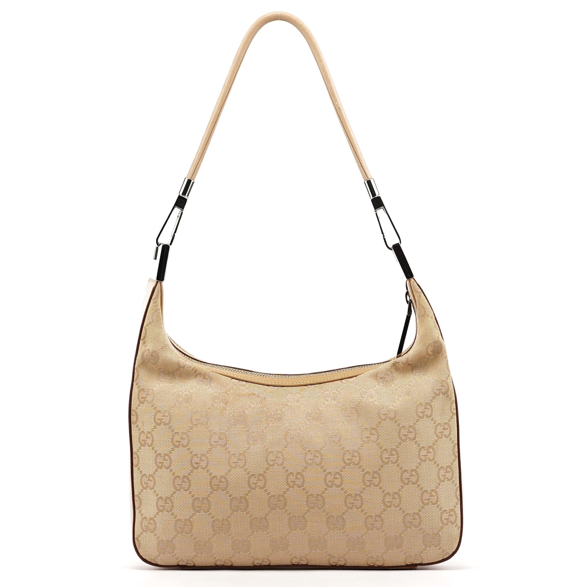 Beige GG Leather Shoulder Bag