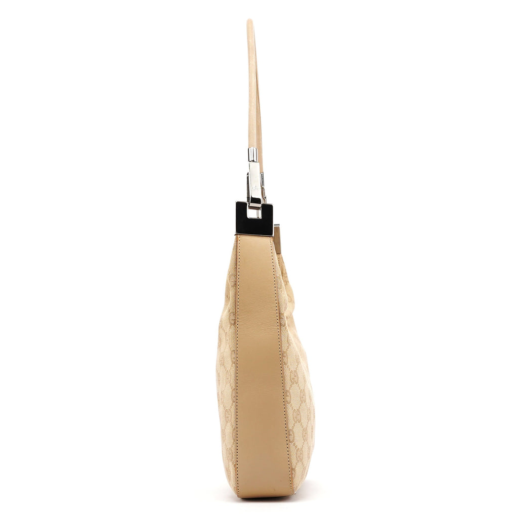 Beige GG Leather Shoulder Bag