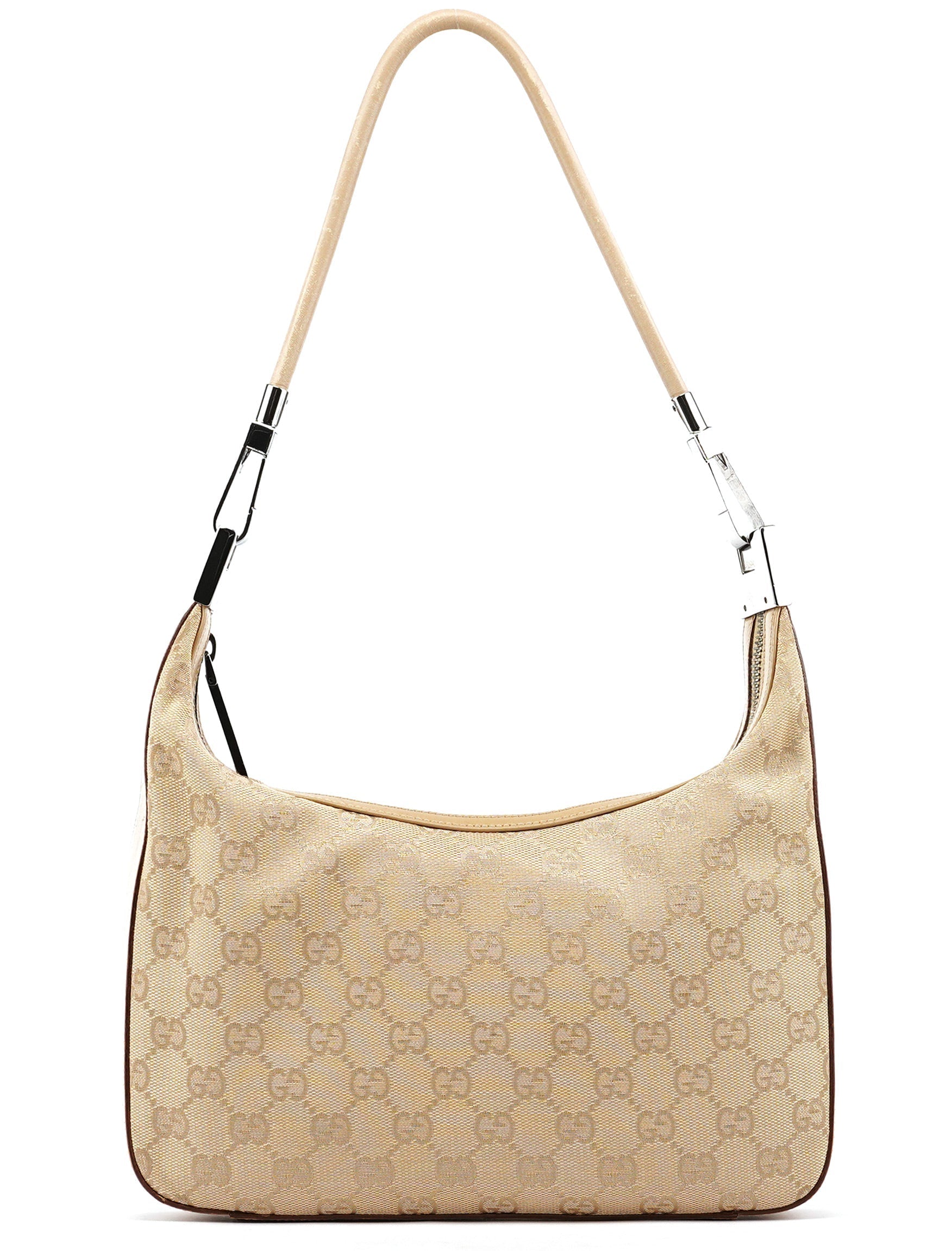 Beige GG Leather Shoulder Bag