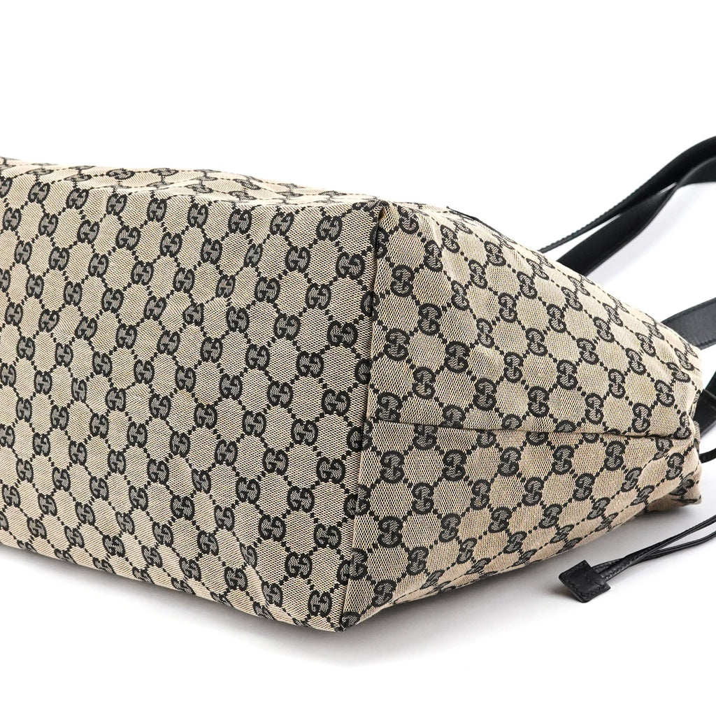 Beige GG Leather Tote Bag