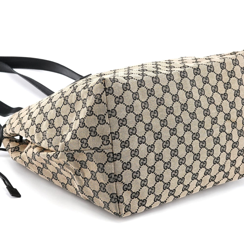 Beige GG Leather Tote Bag