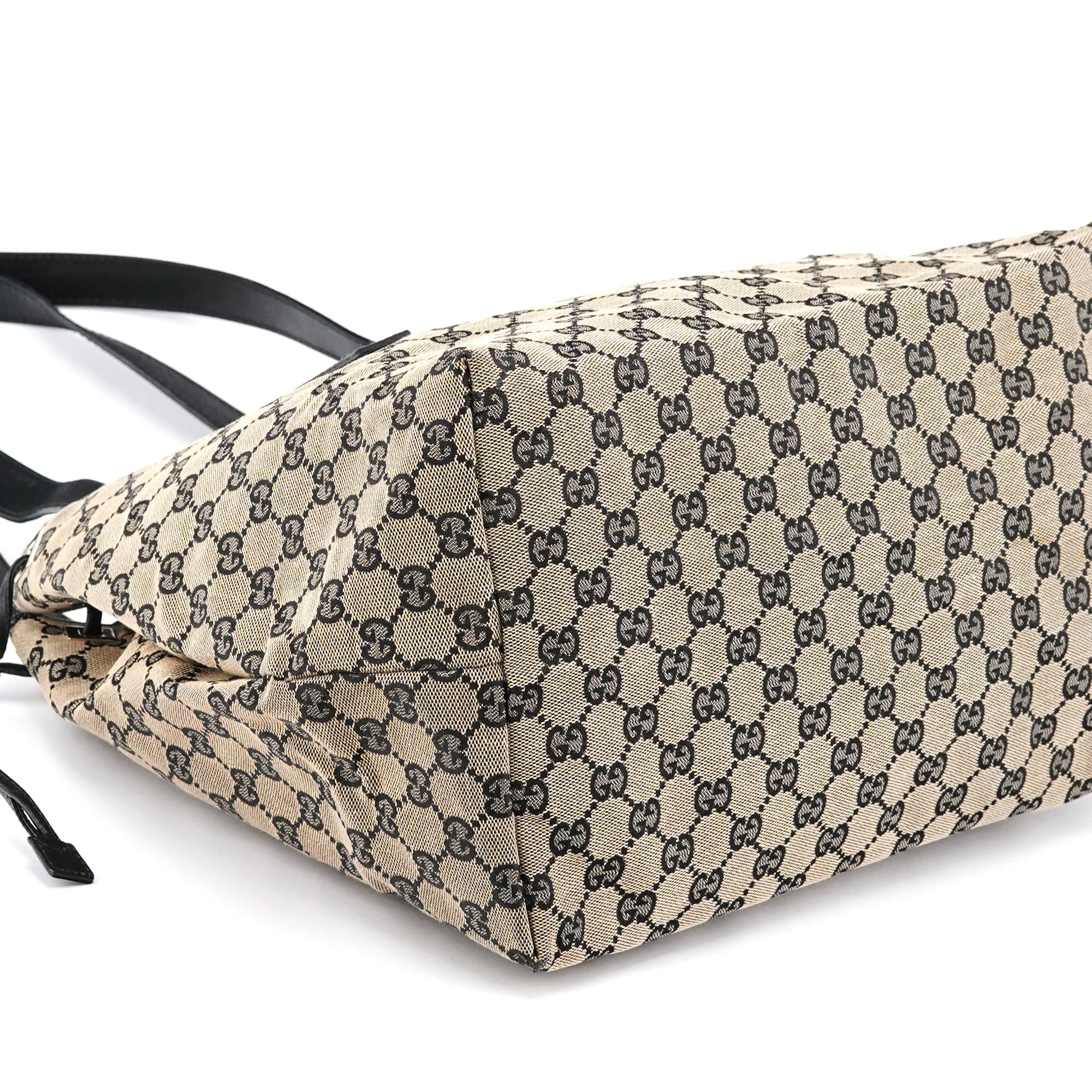 Beige GG Leather Tote Bag