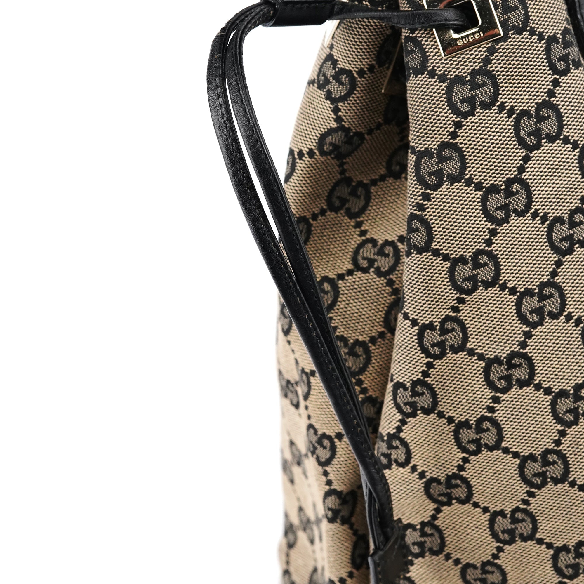 Beige GG Leather Tote Bag
