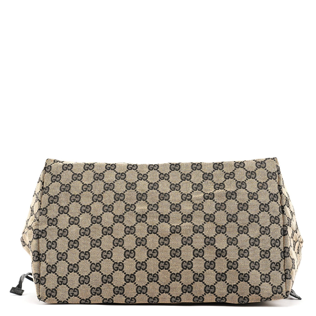 Beige GG Leather Tote Bag