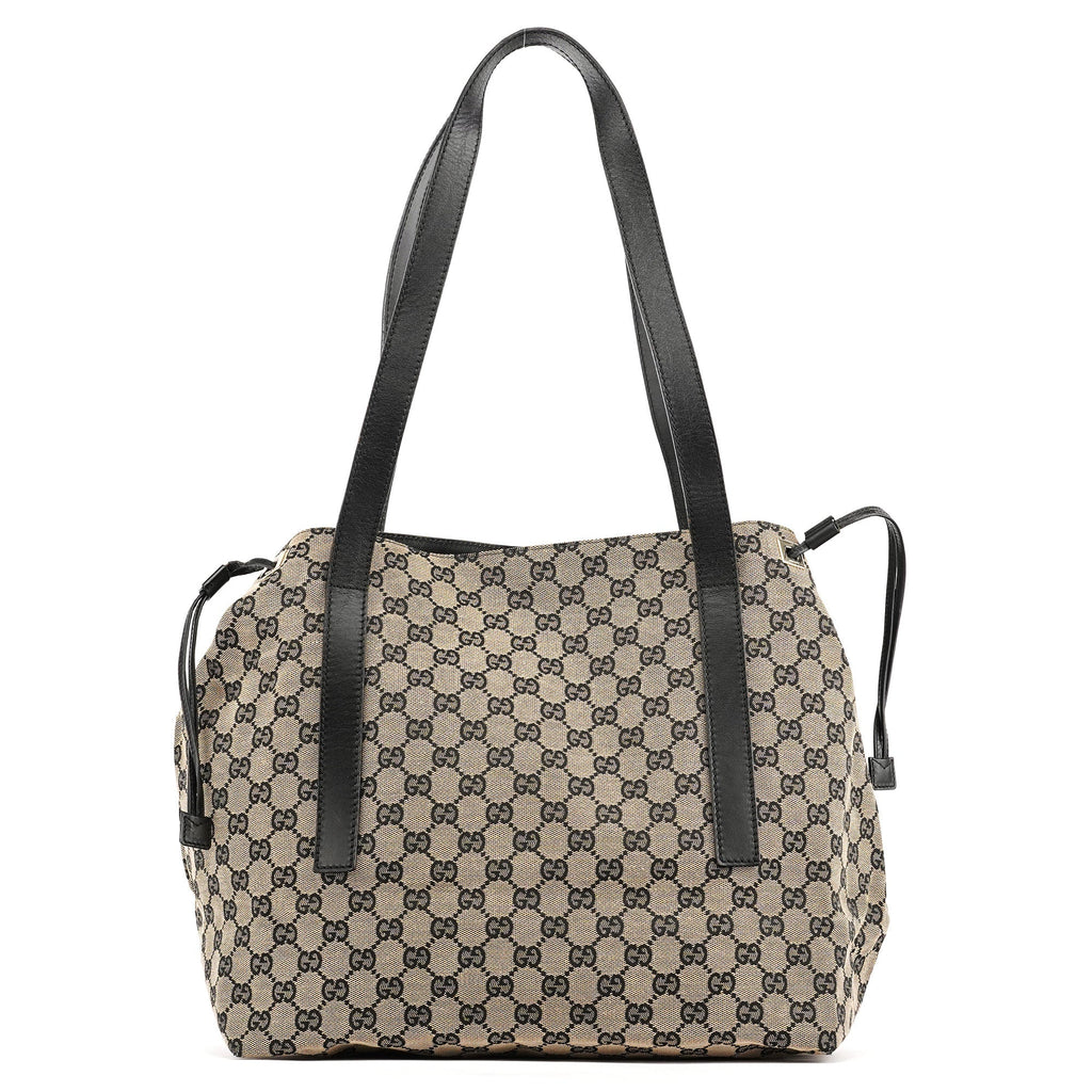 Beige GG Leather Tote Bag