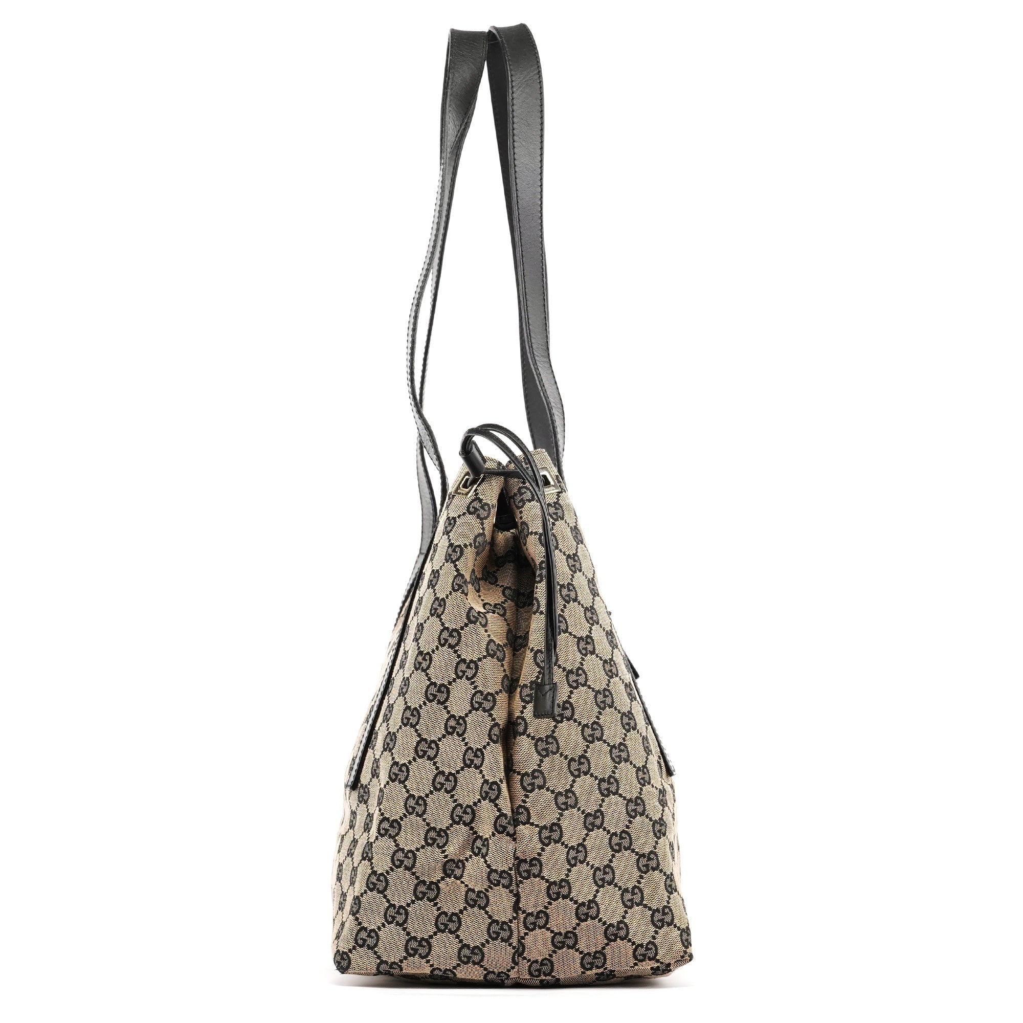 Beige GG Leather Tote Bag
