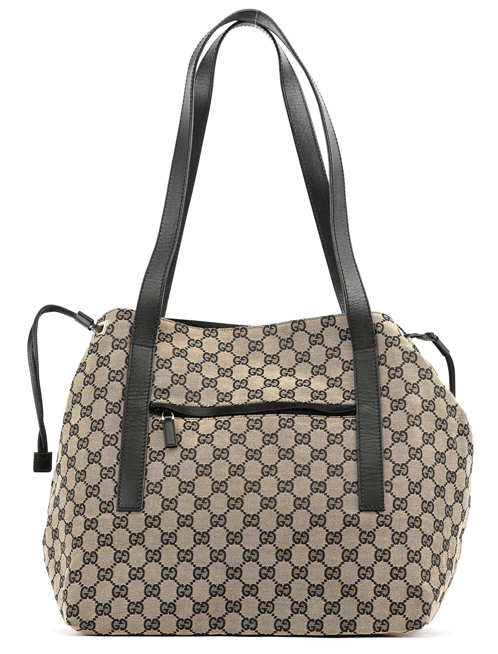 Beige GG Leather Tote Bag