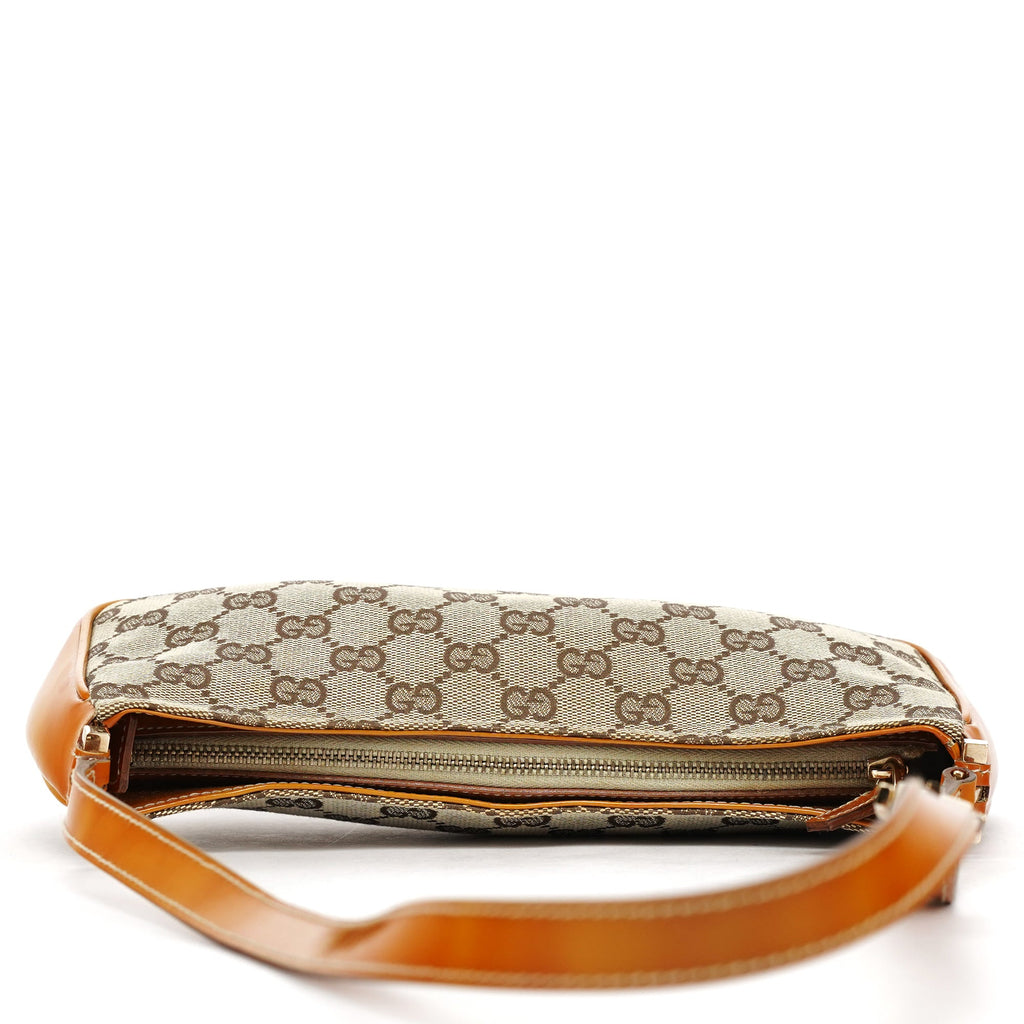 Beige GG Patent Leather Shoulder Bag