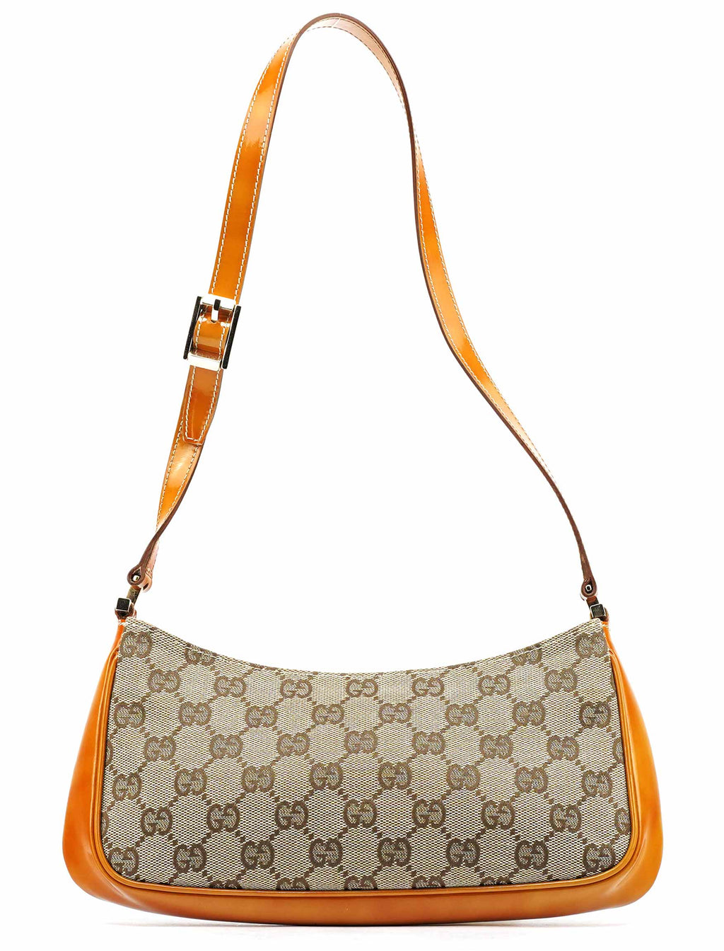 Beige GG Patent Leather Shoulder Bag