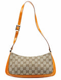 Beige GG Patent Leather Shoulder Bag