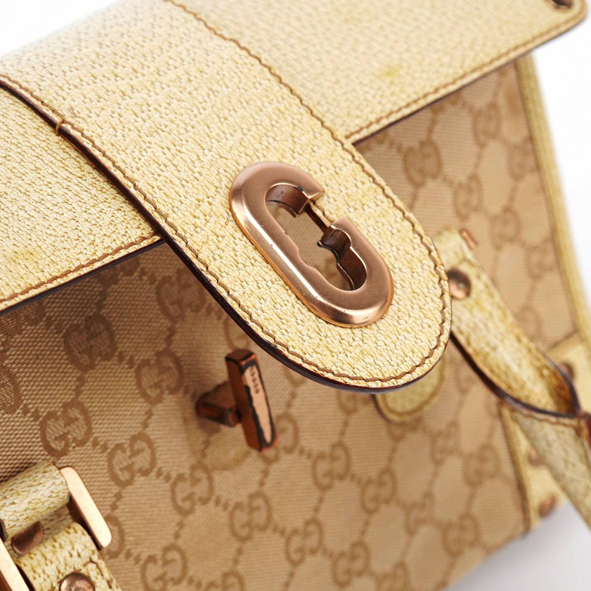 Beige GG Turnlock Tote Bag