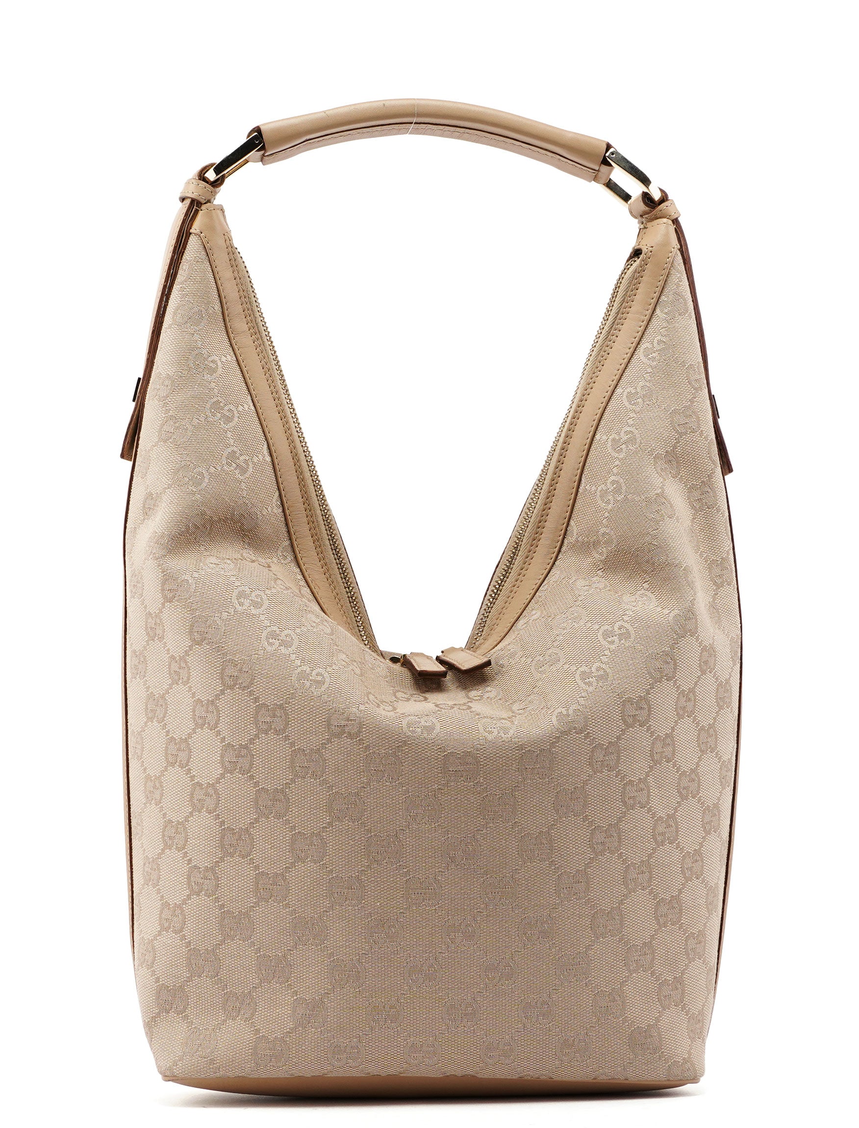 Beige GG V Hobo Shoulder Bag