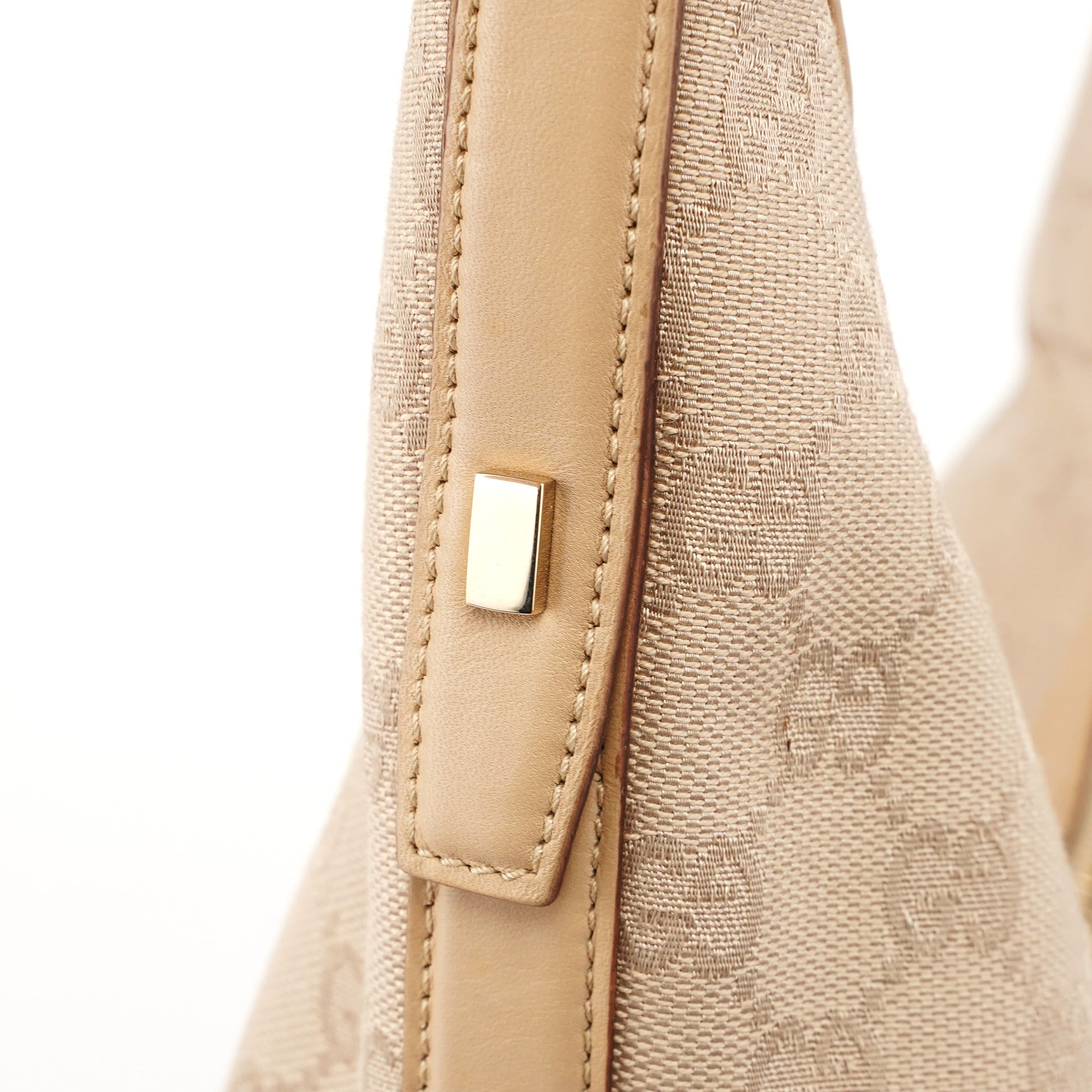Beige GG V Hobo Shoulder Bag