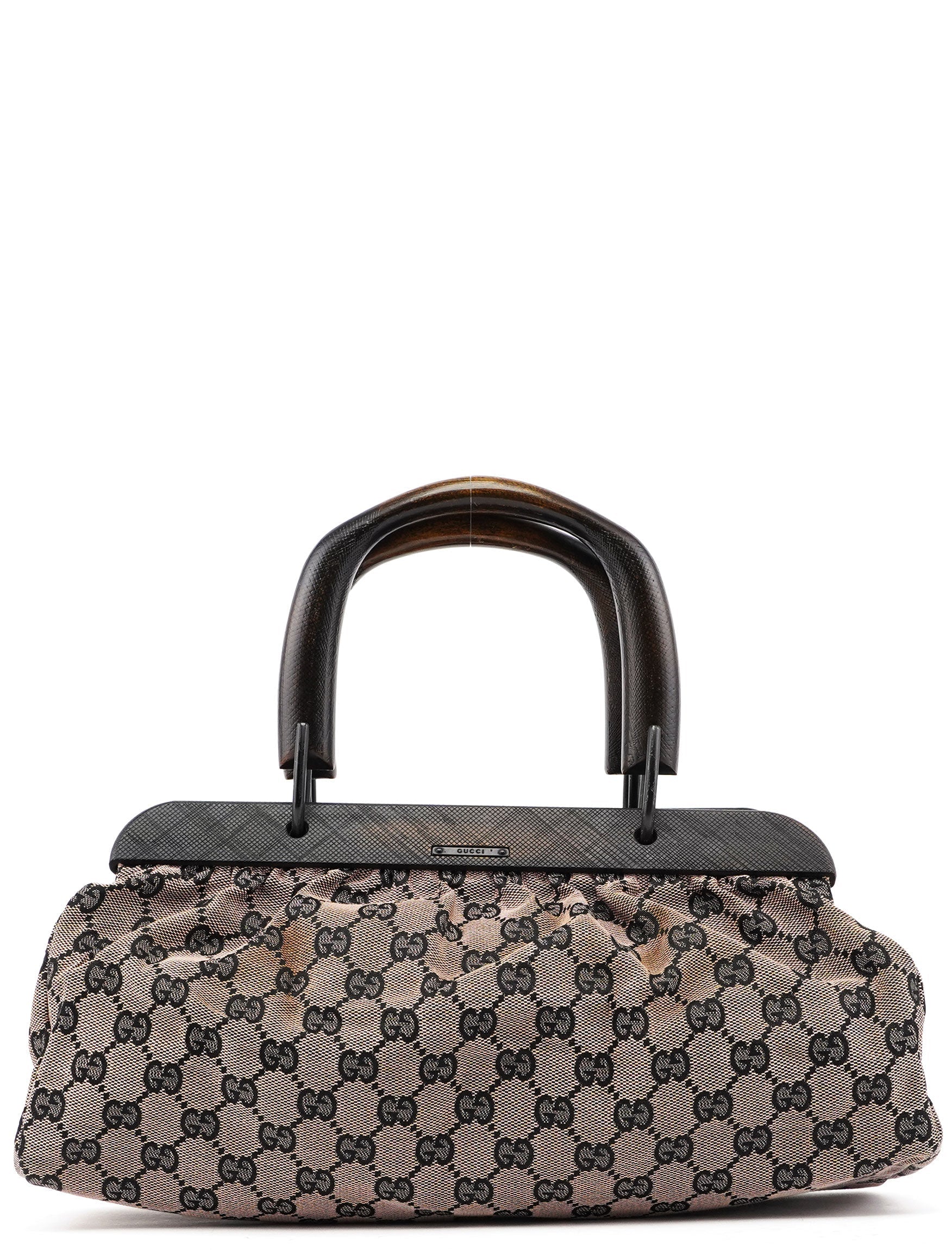 Beige GG Wood Handle Doctor Bag