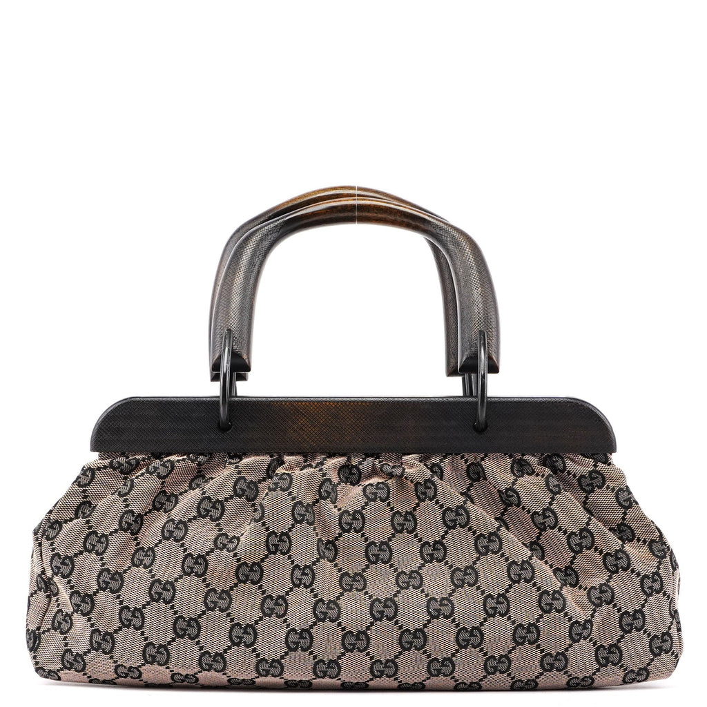 Beige GG Wood Handle Doctor Bag