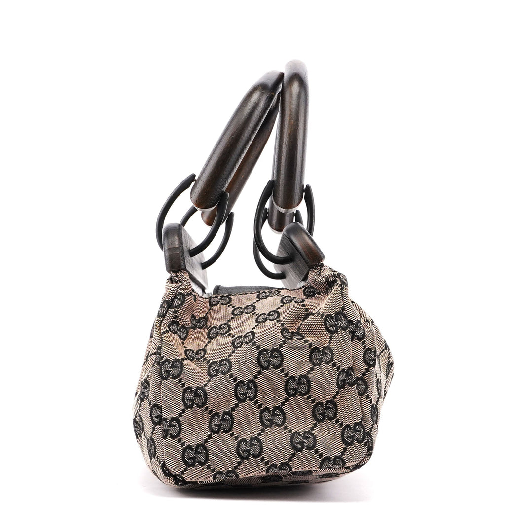 Beige GG Wood Handle Doctor Bag