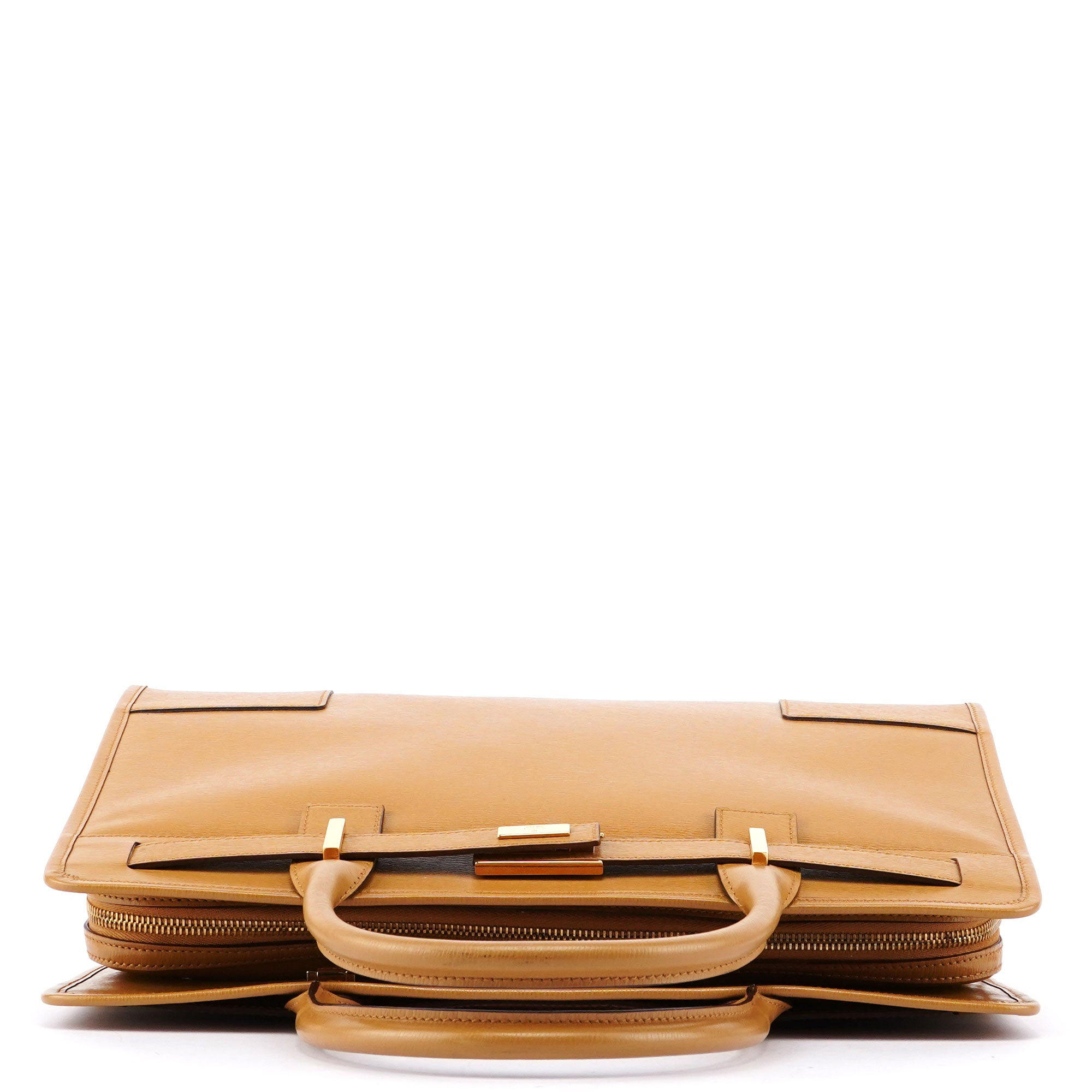 Beige Leather 2-Way Tote