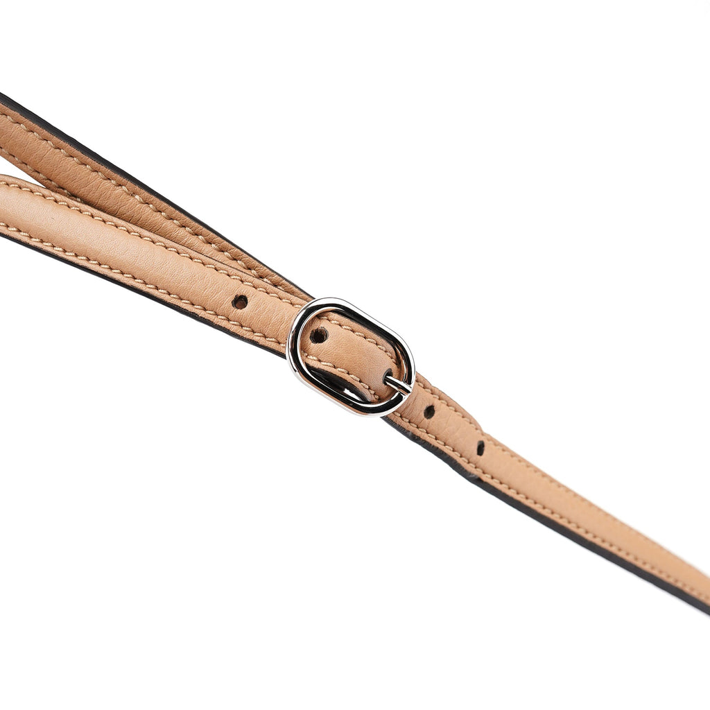 Beige Leather Bamboo Turnlock 2-Way Bag