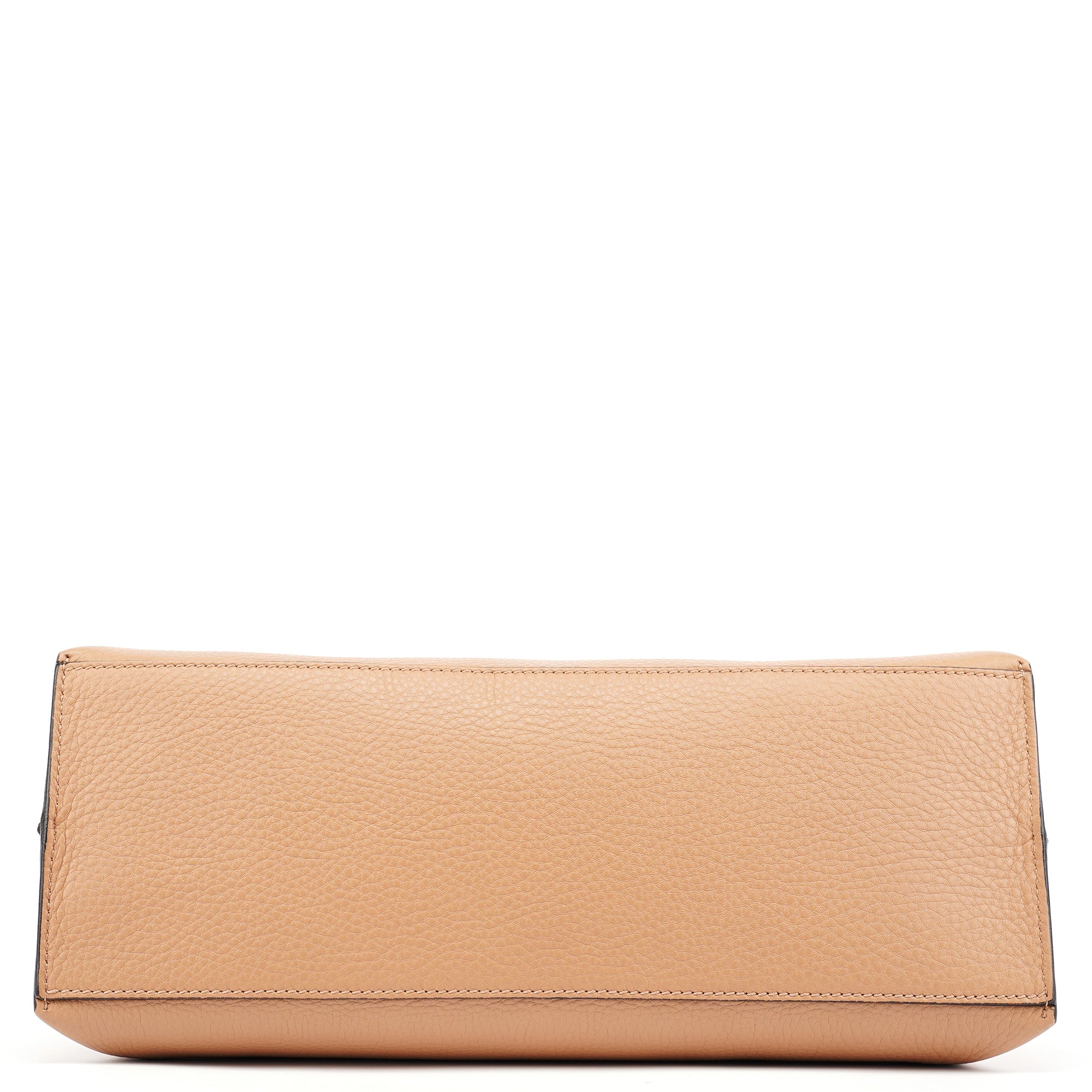 Beige Leather Bamboo Turnlock 2-Way Bag