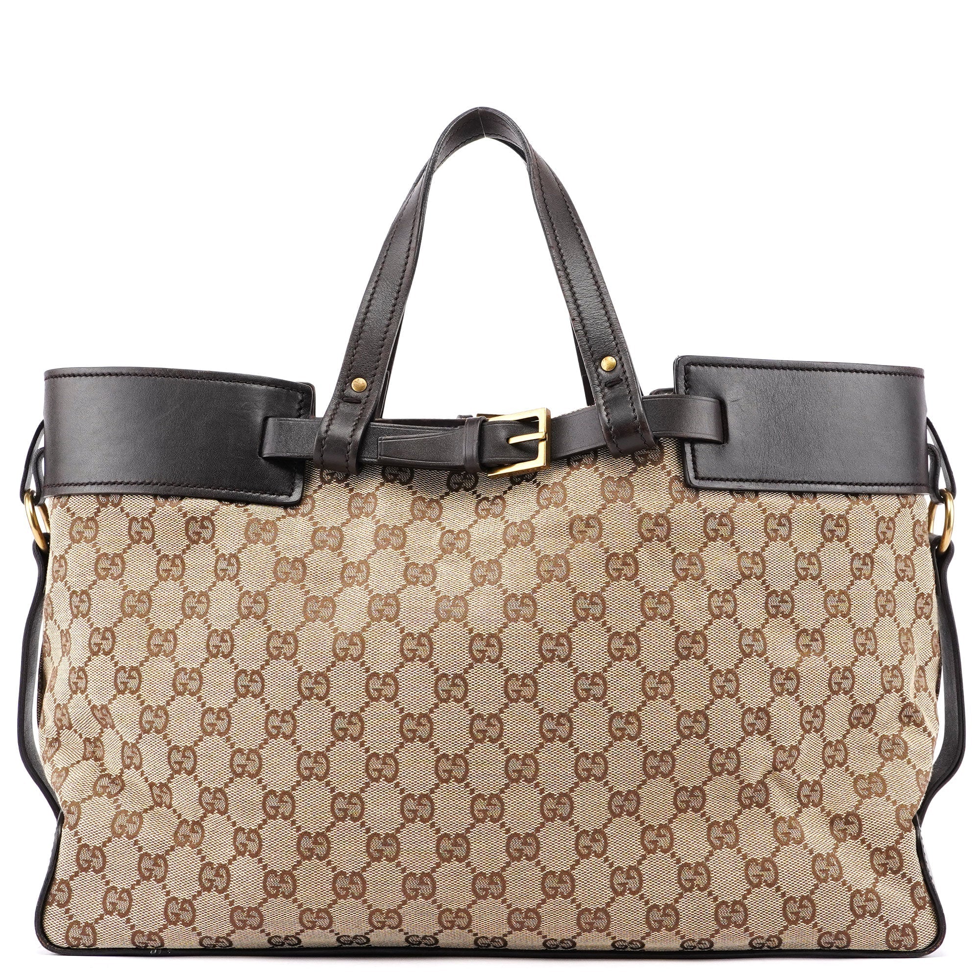 Beige Leather GG Large Tote