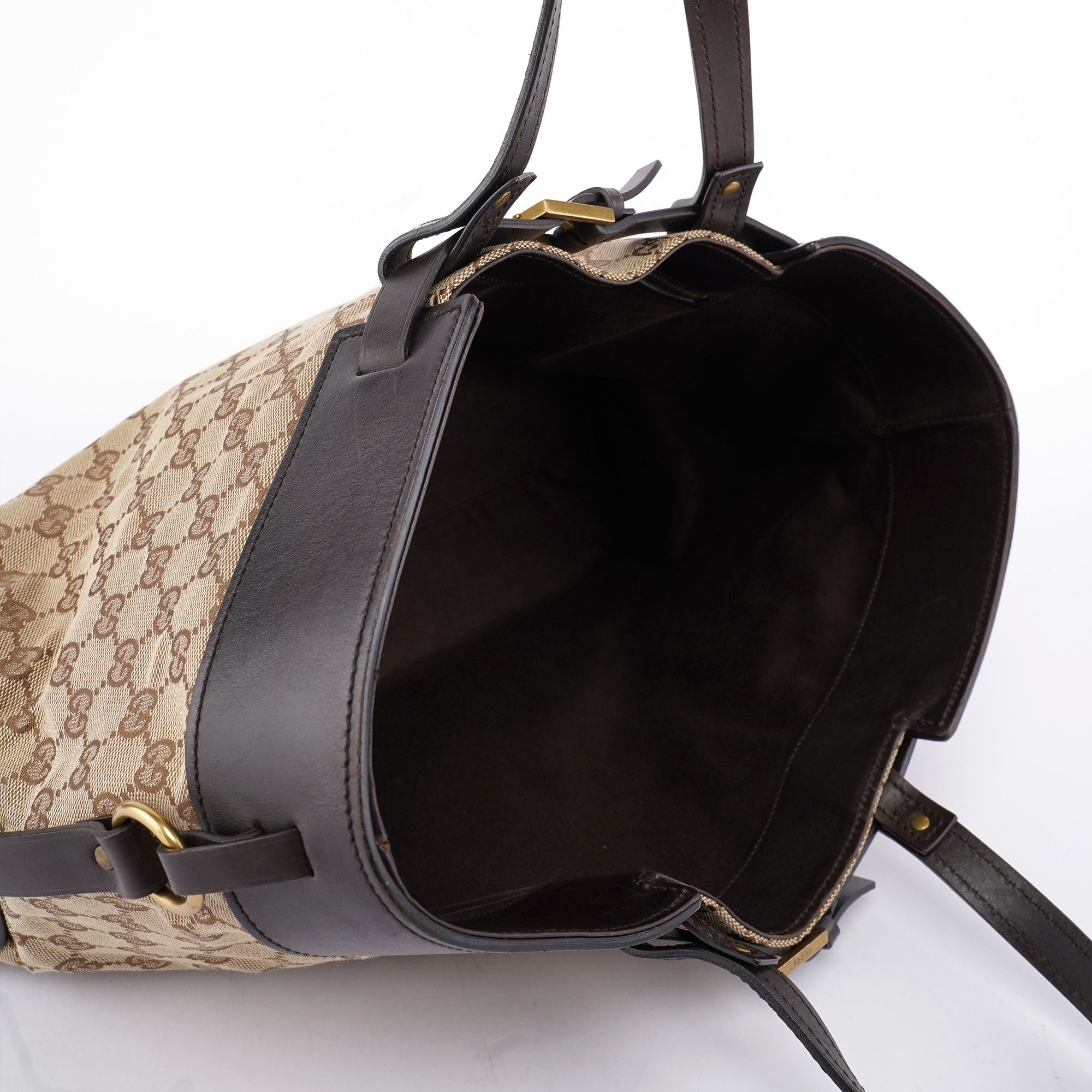 Beige Leather GG Large Tote