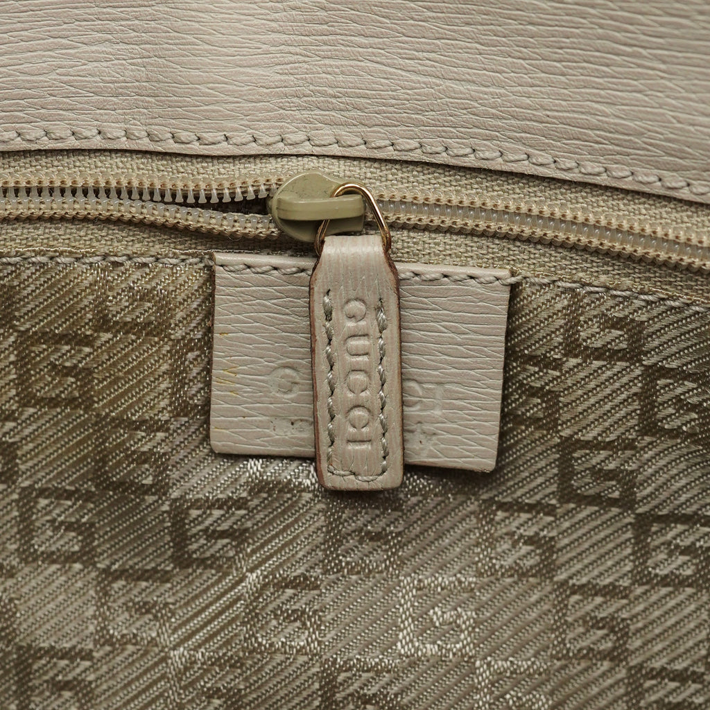 Beige Leather Jackie Shoulder Bag