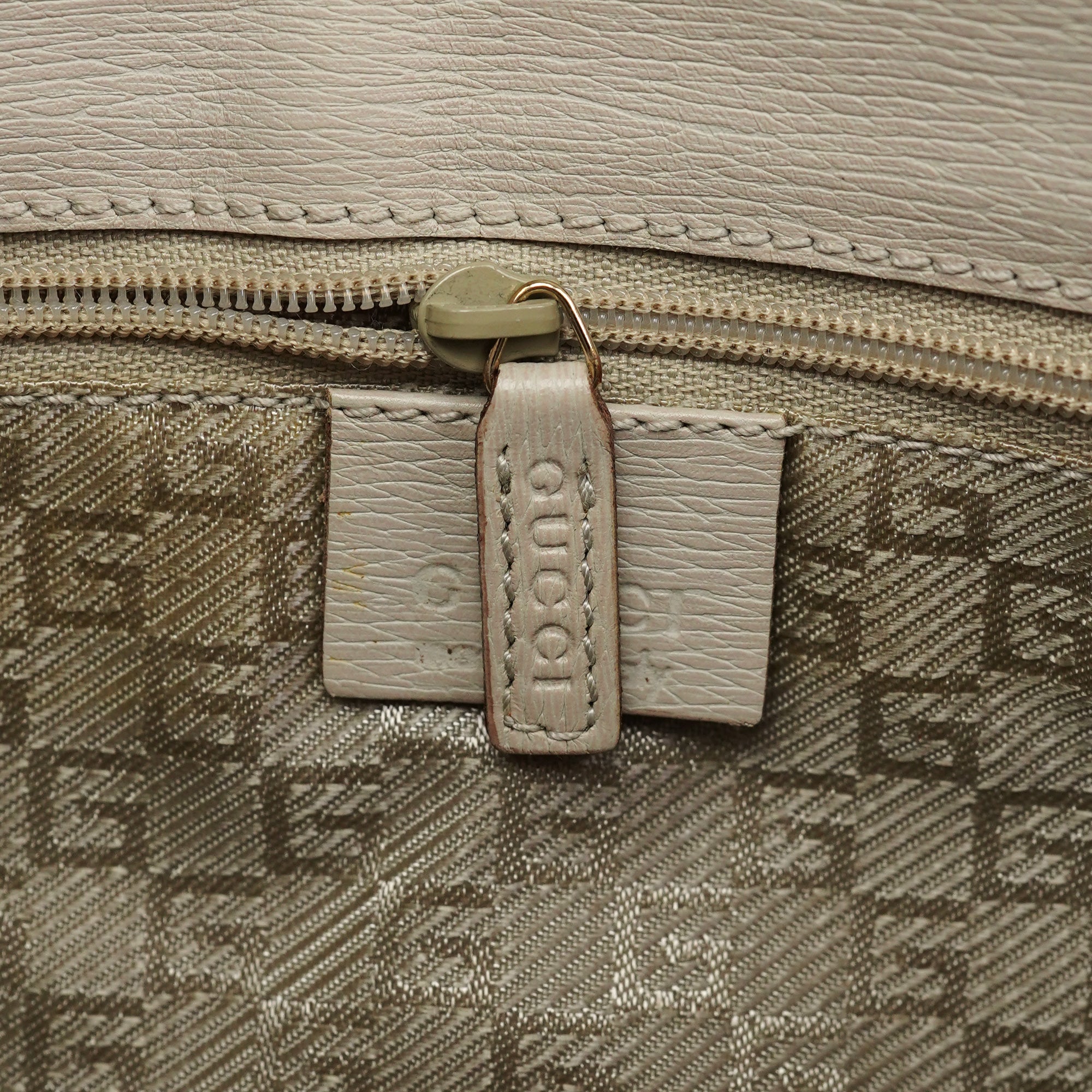Beige Leather Jackie Shoulder Bag
