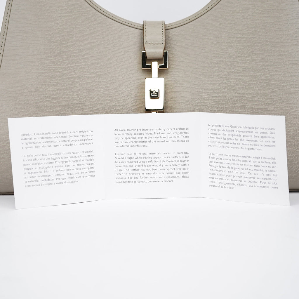 Beige Leather Jackie Shoulder Bag