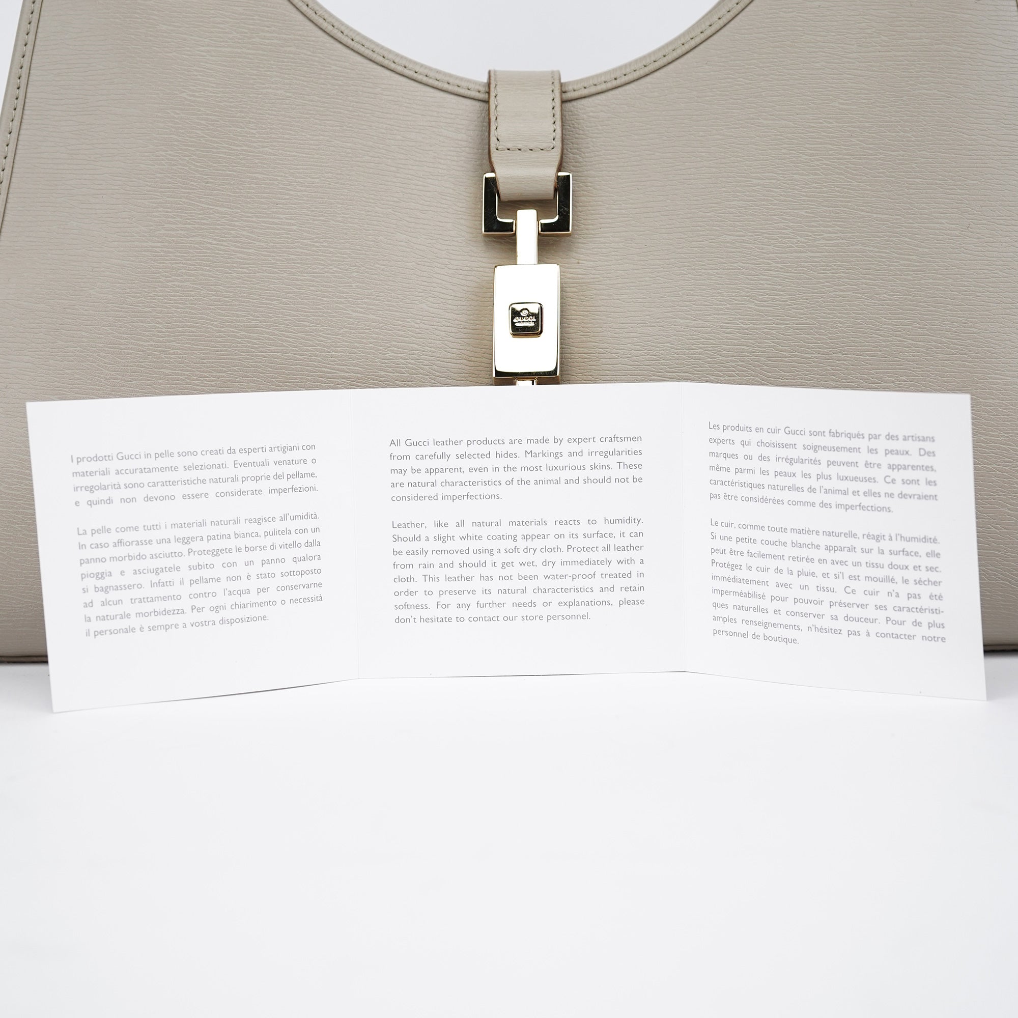 Beige Leather Jackie Shoulder Bag