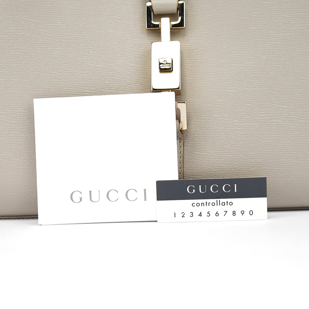 Beige Leather Jackie Shoulder Bag