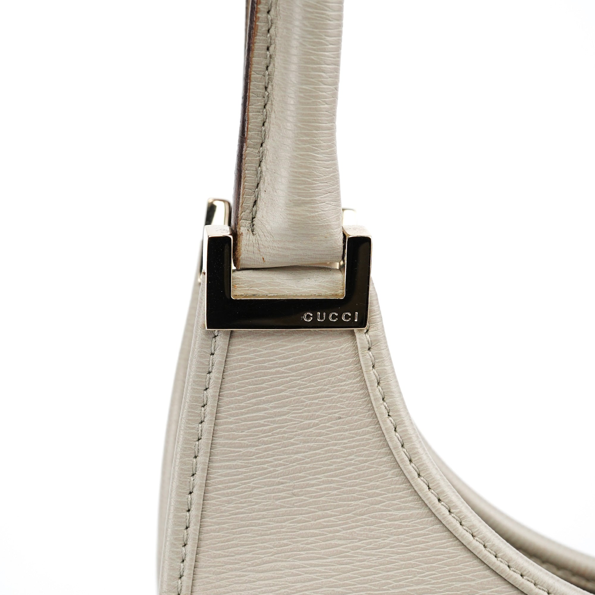 Beige Leather Jackie Shoulder Bag