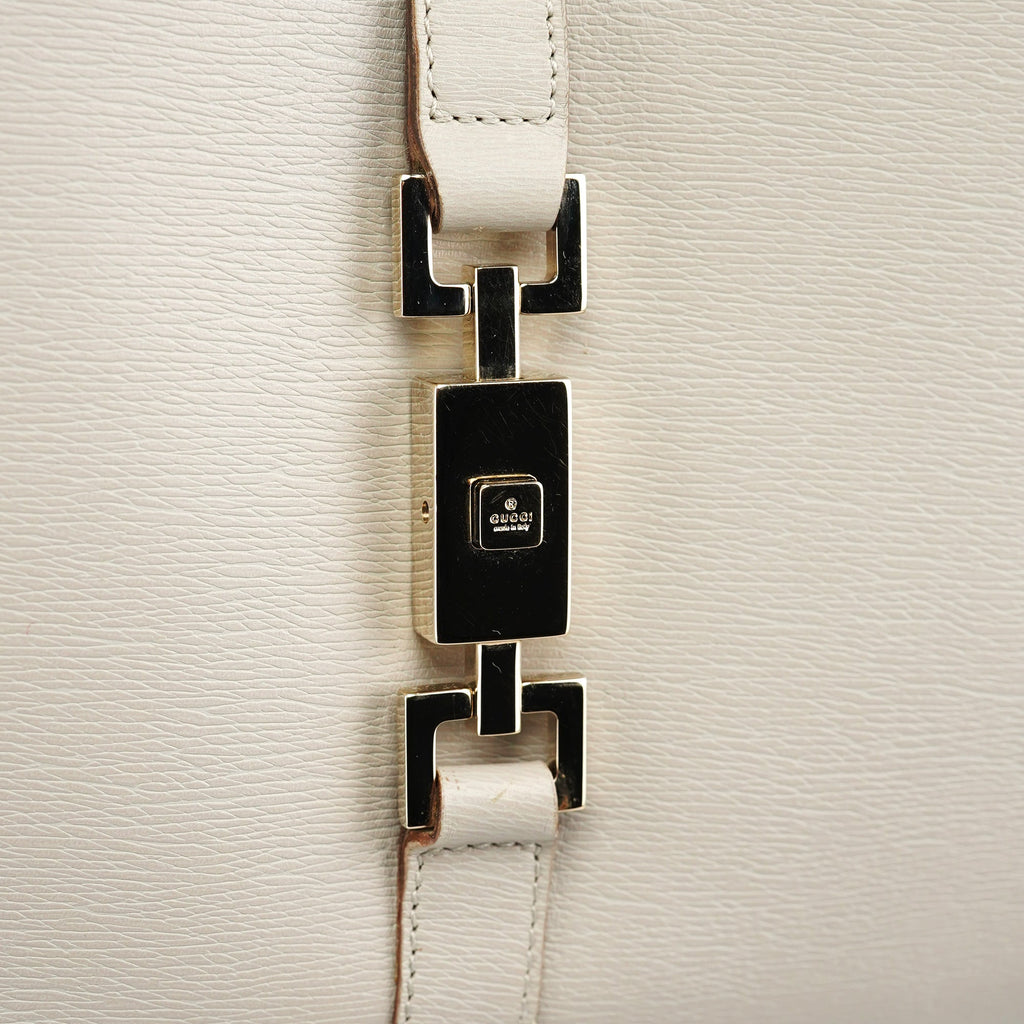 Beige Leather Jackie Shoulder Bag