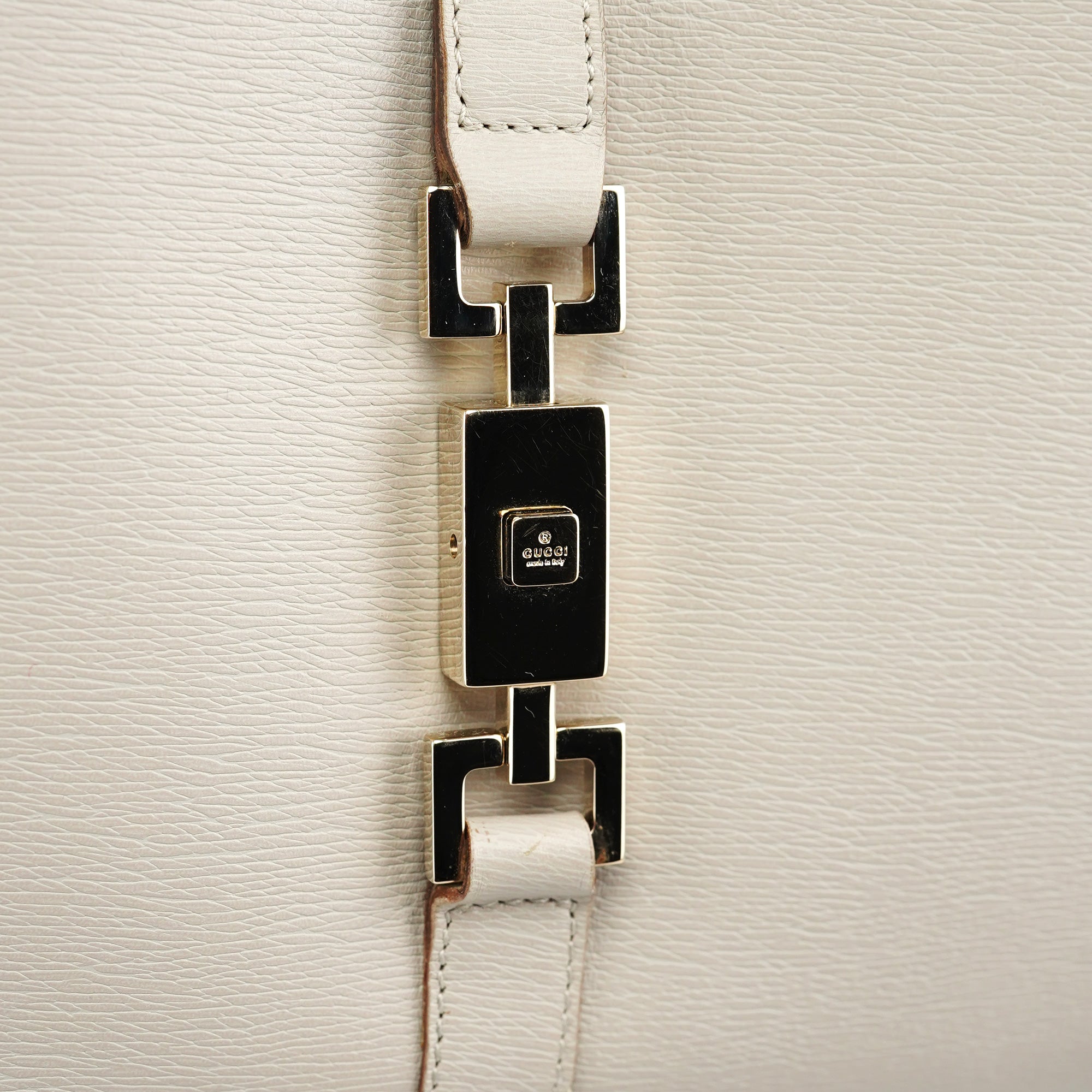 Beige Leather Jackie Shoulder Bag