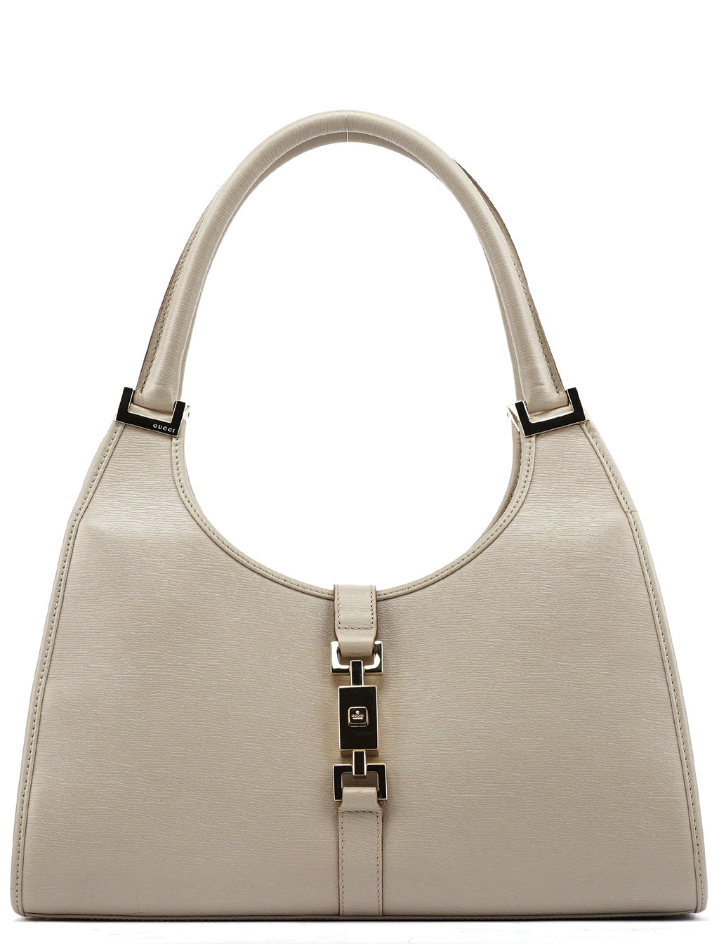 Beige Leather Jackie Shoulder Bag