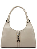 Beige Leather Jackie Shoulder Bag