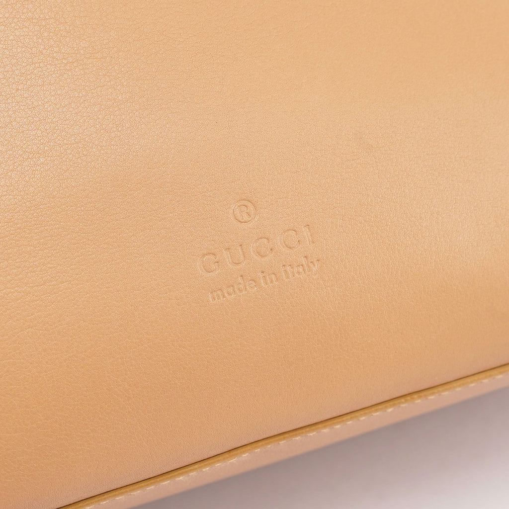 Beige Leather Ring Bag