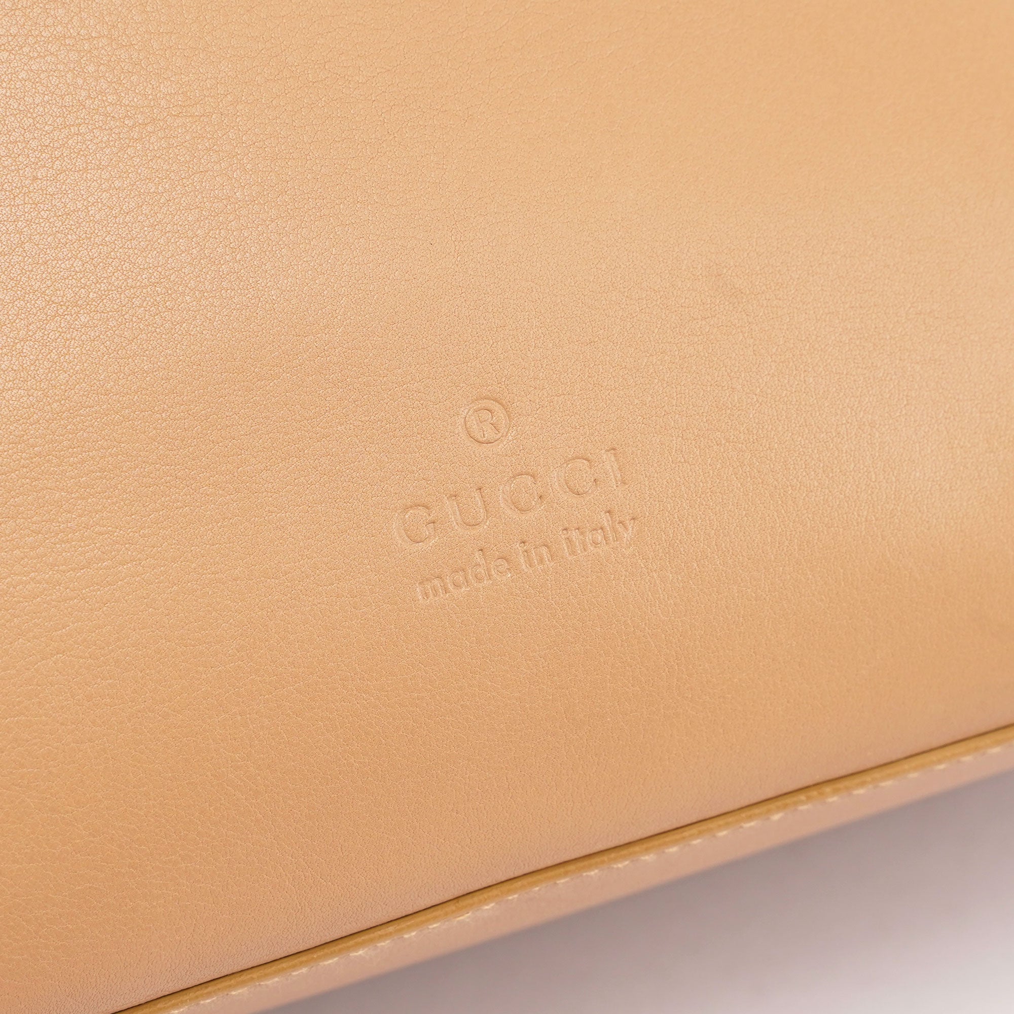 Beige Leather Ring Bag