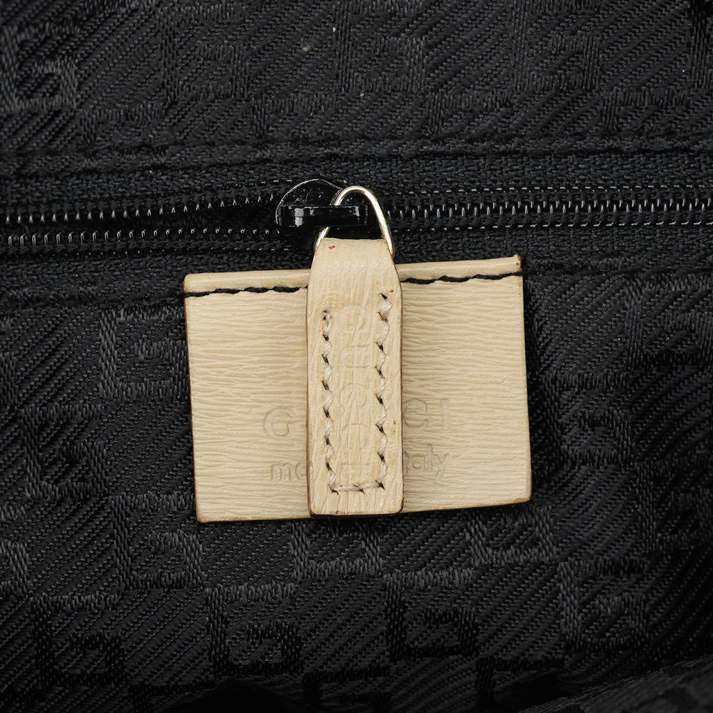 Beige Leather Shoulder Bag