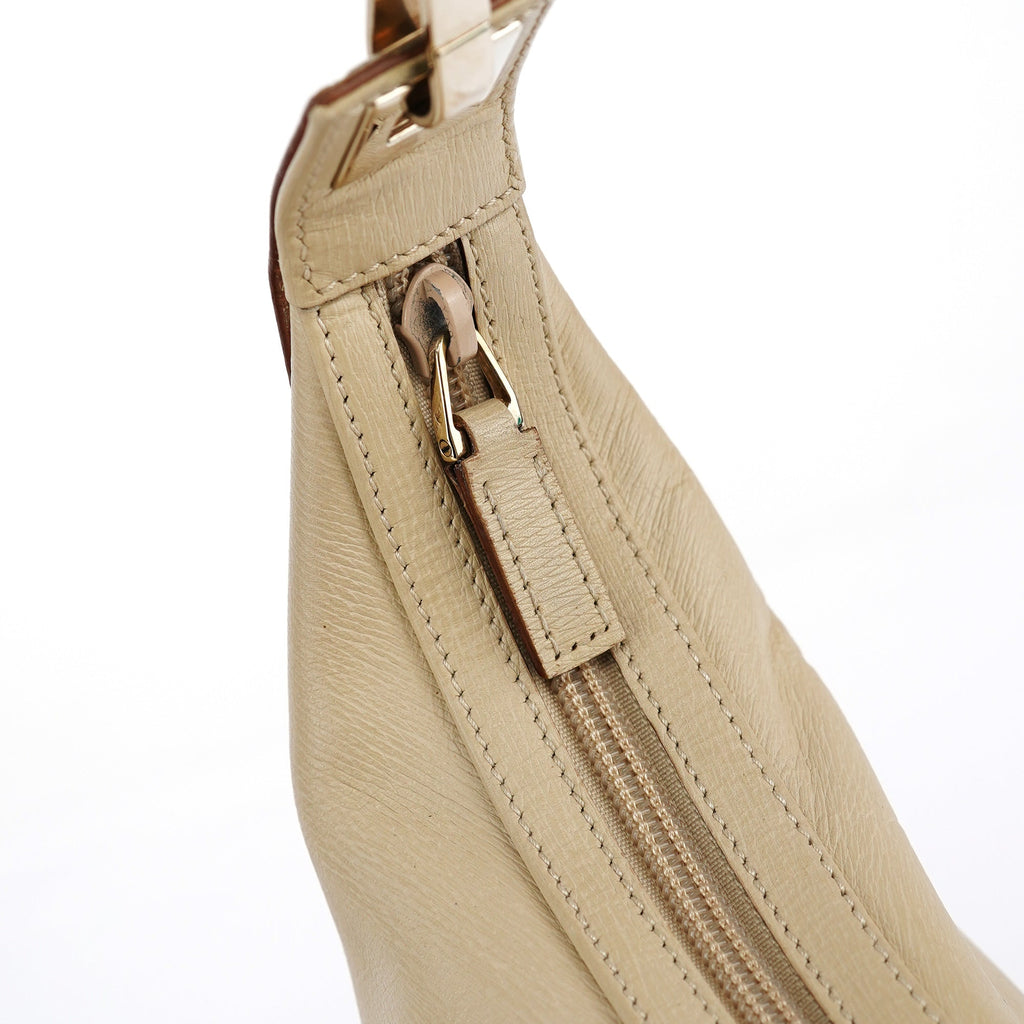 Beige Leather Shoulder Bag
