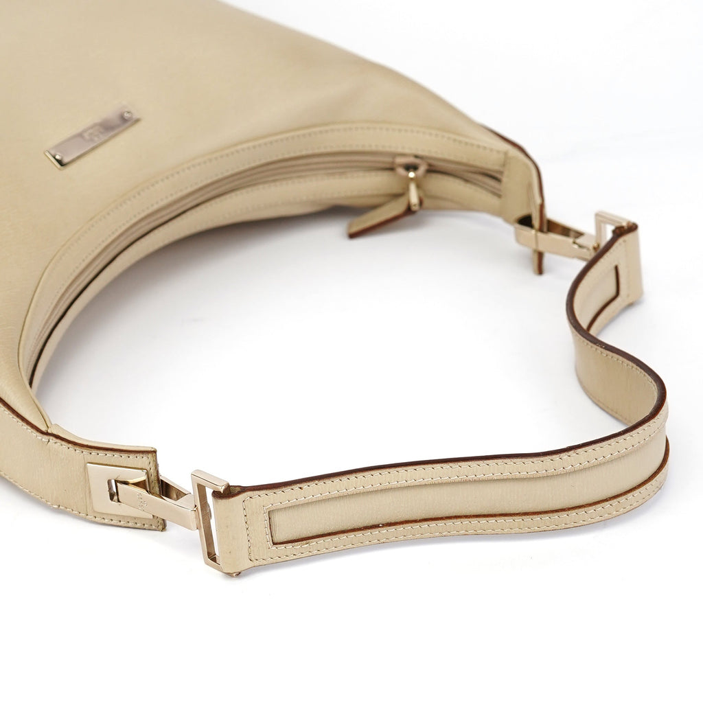 Beige Leather Shoulder Bag