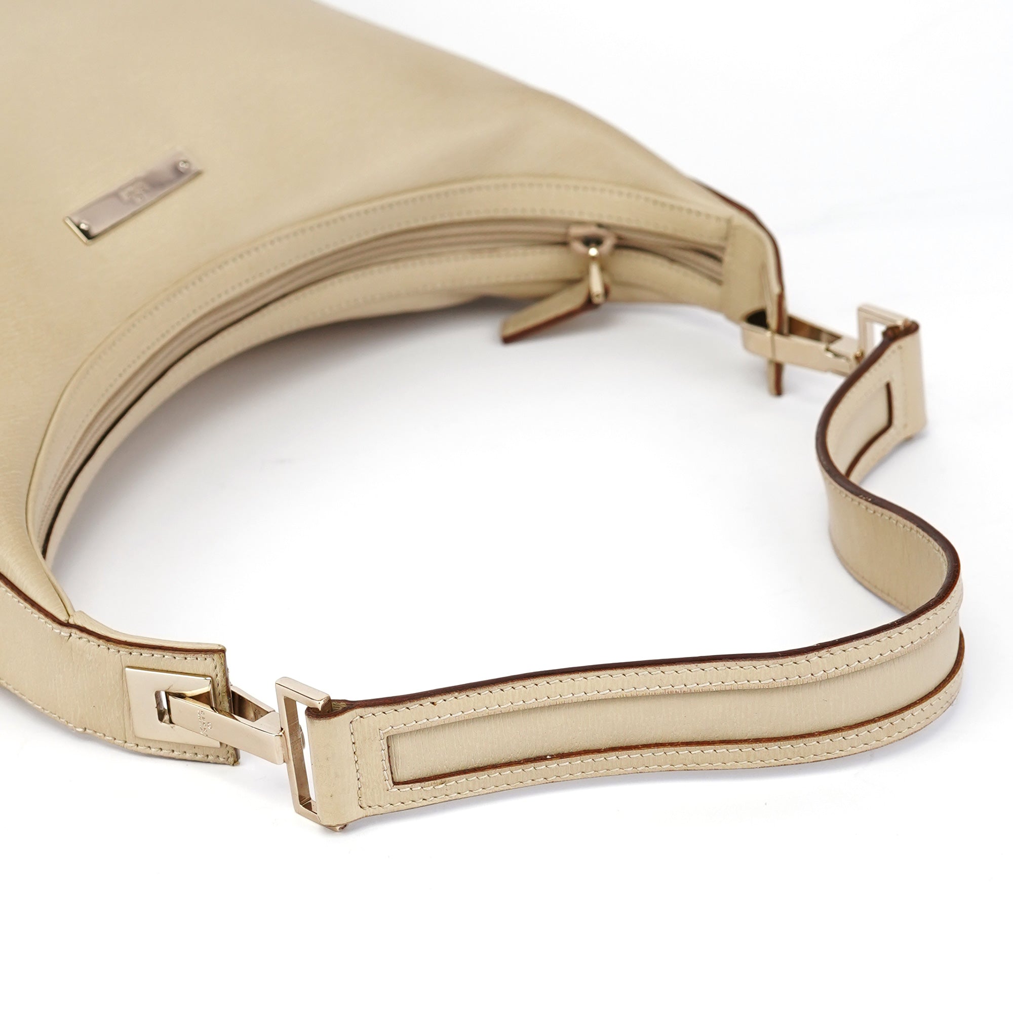 Beige Leather Shoulder Bag