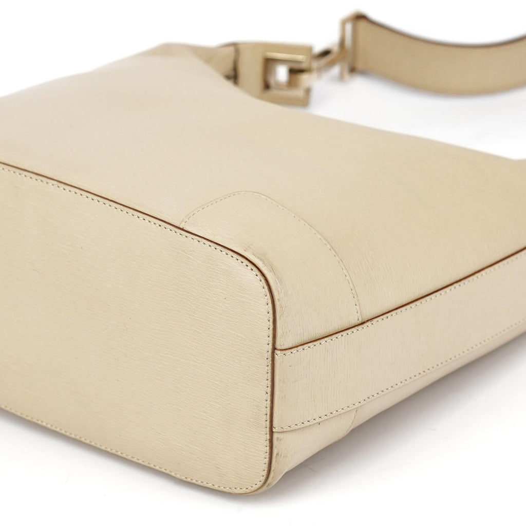 Beige Leather Shoulder Bag