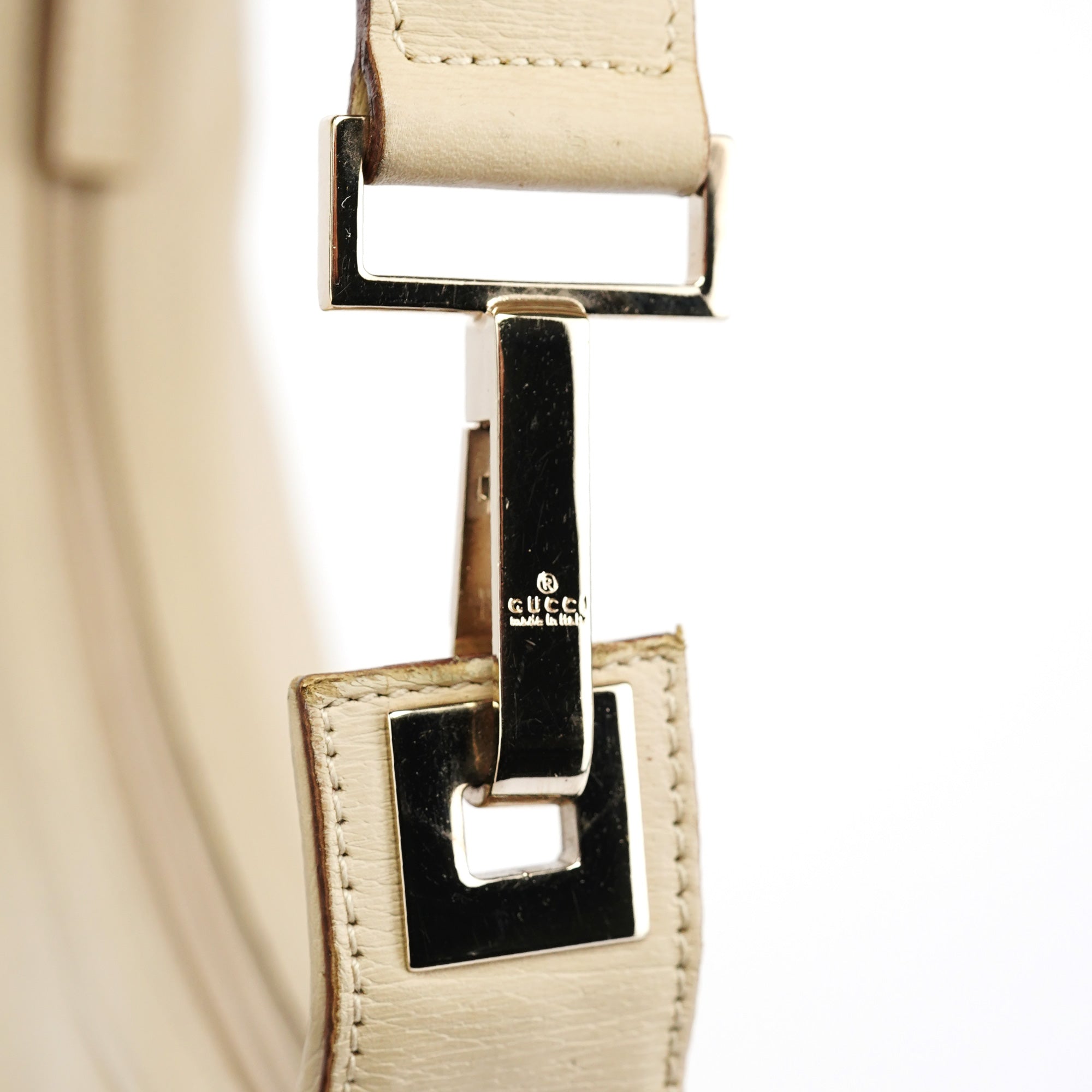 Beige Leather Shoulder Bag